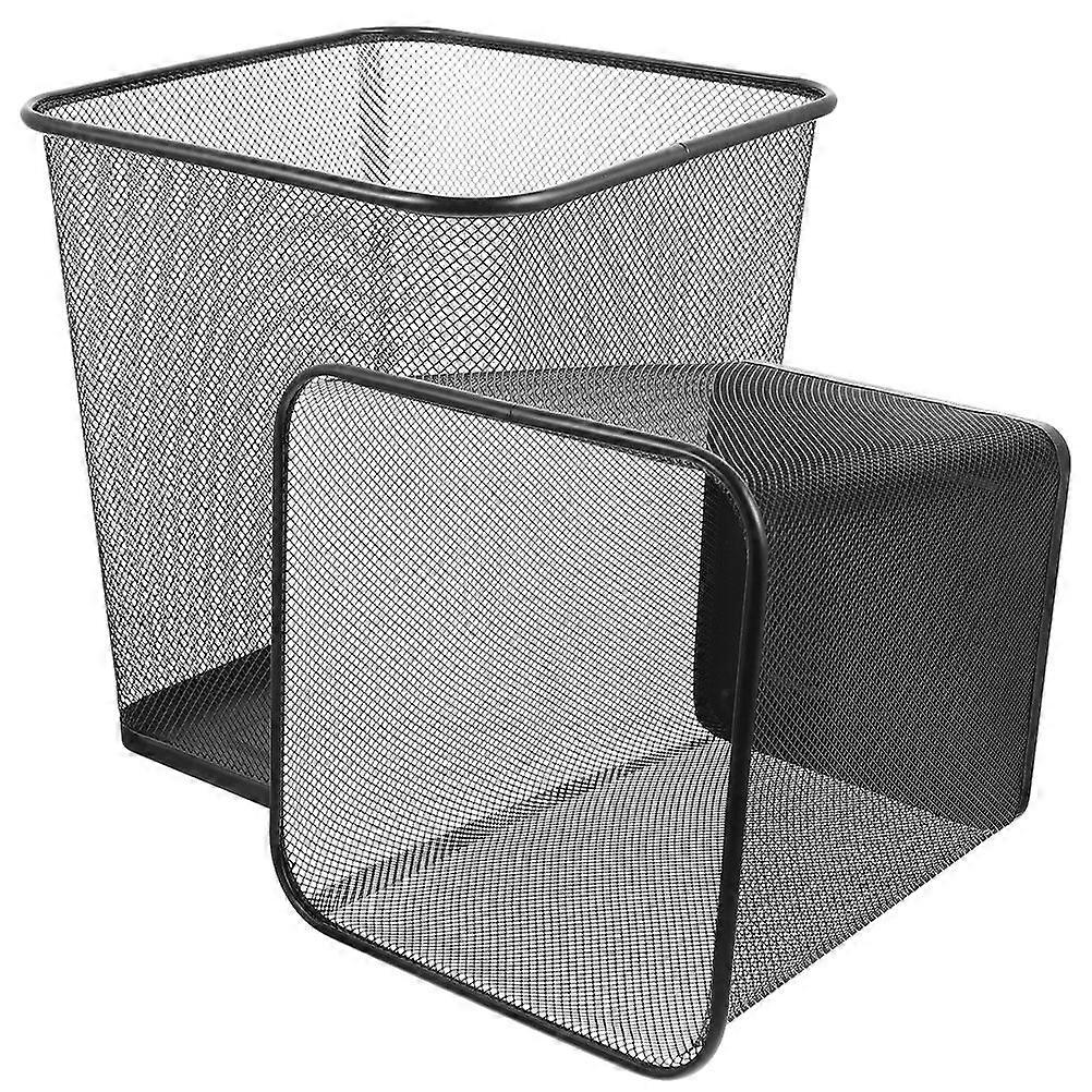 Metal Mesh Square Trash Can with Sturdy Iron Frame for Home, Office, Bedrooms, and Craft Rooms – Easy Waste Disposal Garbage Bucket