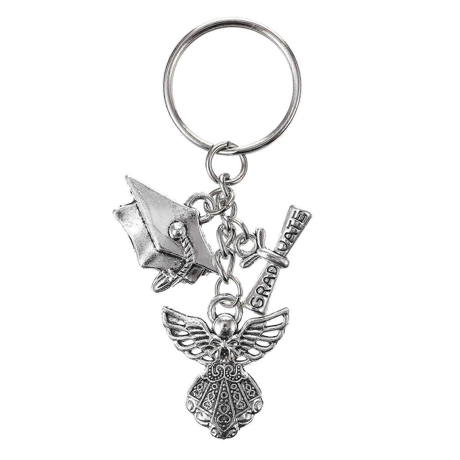 Diploma Scroll Shaped Keyring Doctoral Cap Shape Souvenir Graduation Ceremony Practical Design 1Set