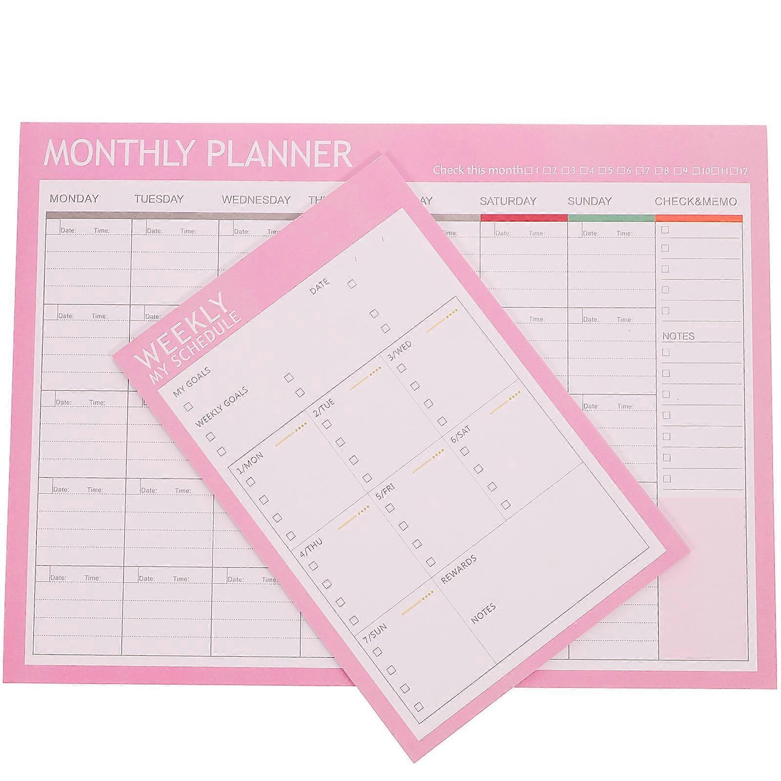 Compact Weekly Monthly Schedule Notebook with Tear Off Pages – Portable Paper Planner for Office, Study & Personal Organization – Notepad for Men and