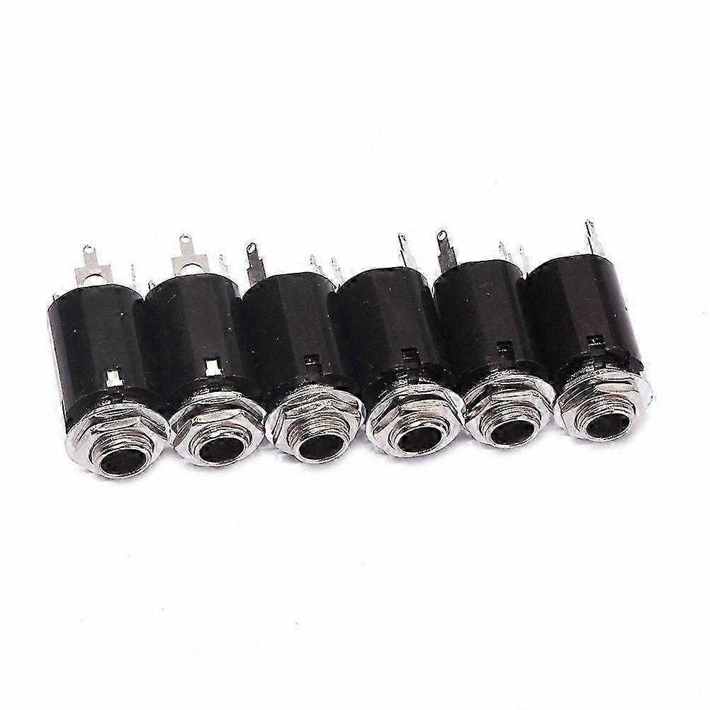 6PCS Threaded Endpin Jack 1/4 Inch 6.35mm for Bass Guitar Output Input Plug Socket Connector