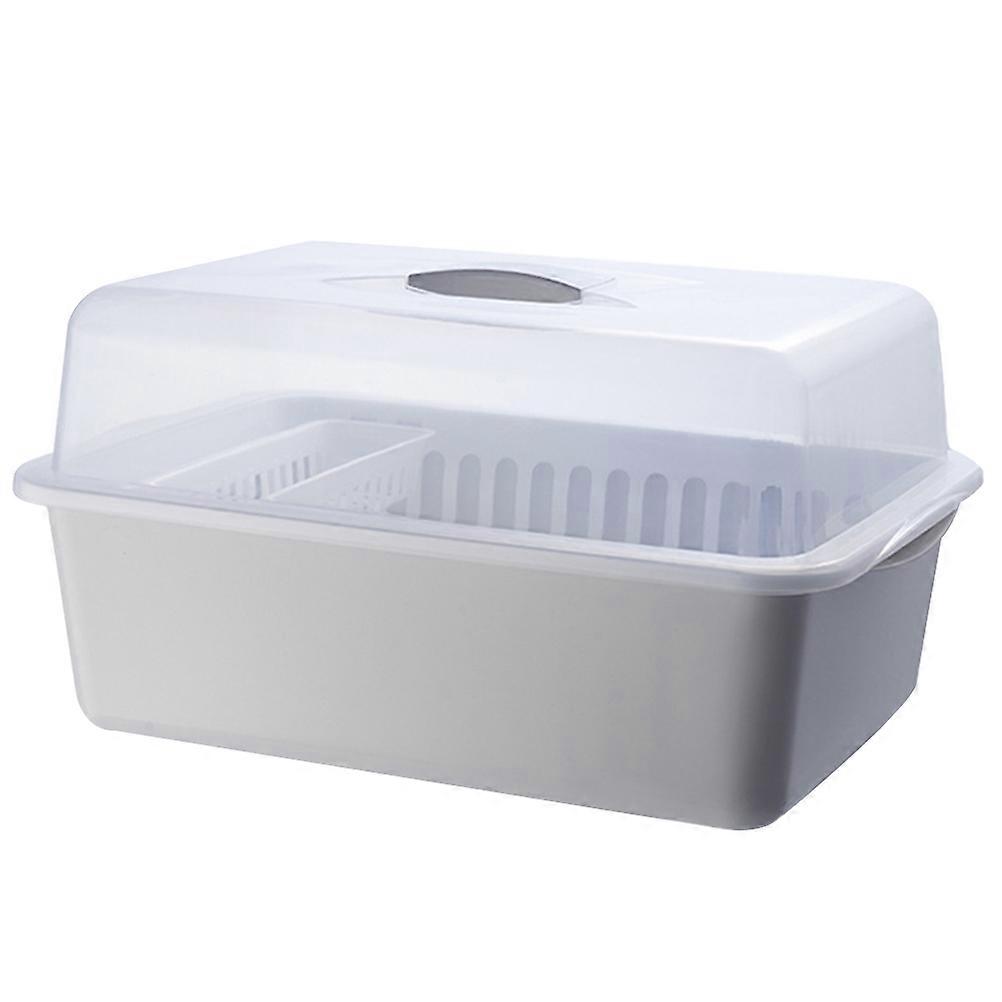 Compact Dish Drainer Practical Tableware Box Rectangular Shape 46x31.5x24cm Water Draining Function 1Pack