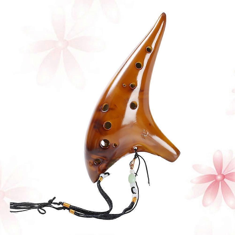 Ocarina Musical Ceramic Alto Shape Easy to Learn Ergonomic Design Comfortable to Hold Beginner 1Pcs