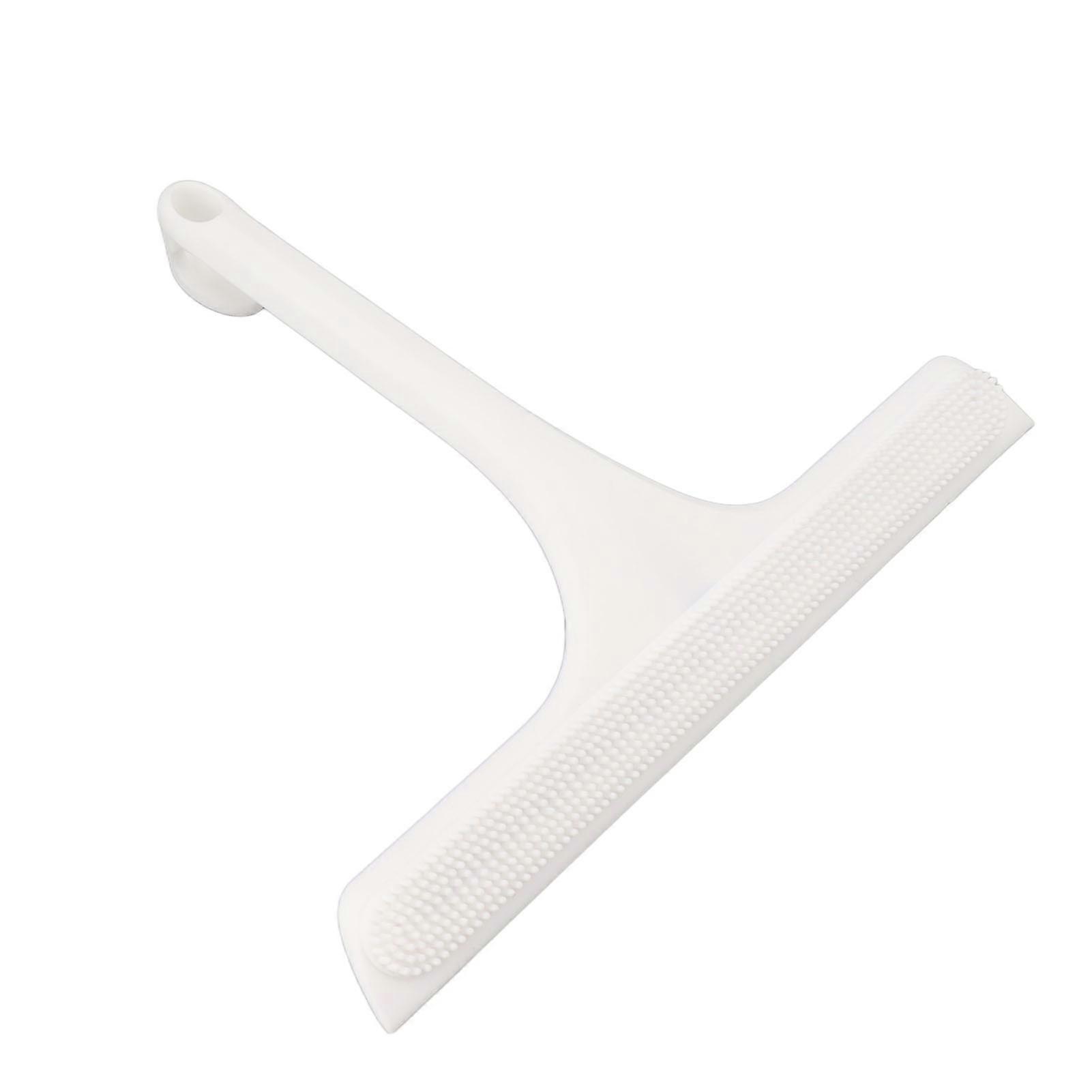 Glass Wiper with Non Slip Handle Silicone Window Cleaner Squeegee for Bathroom Windows Kitchen Mirror White 