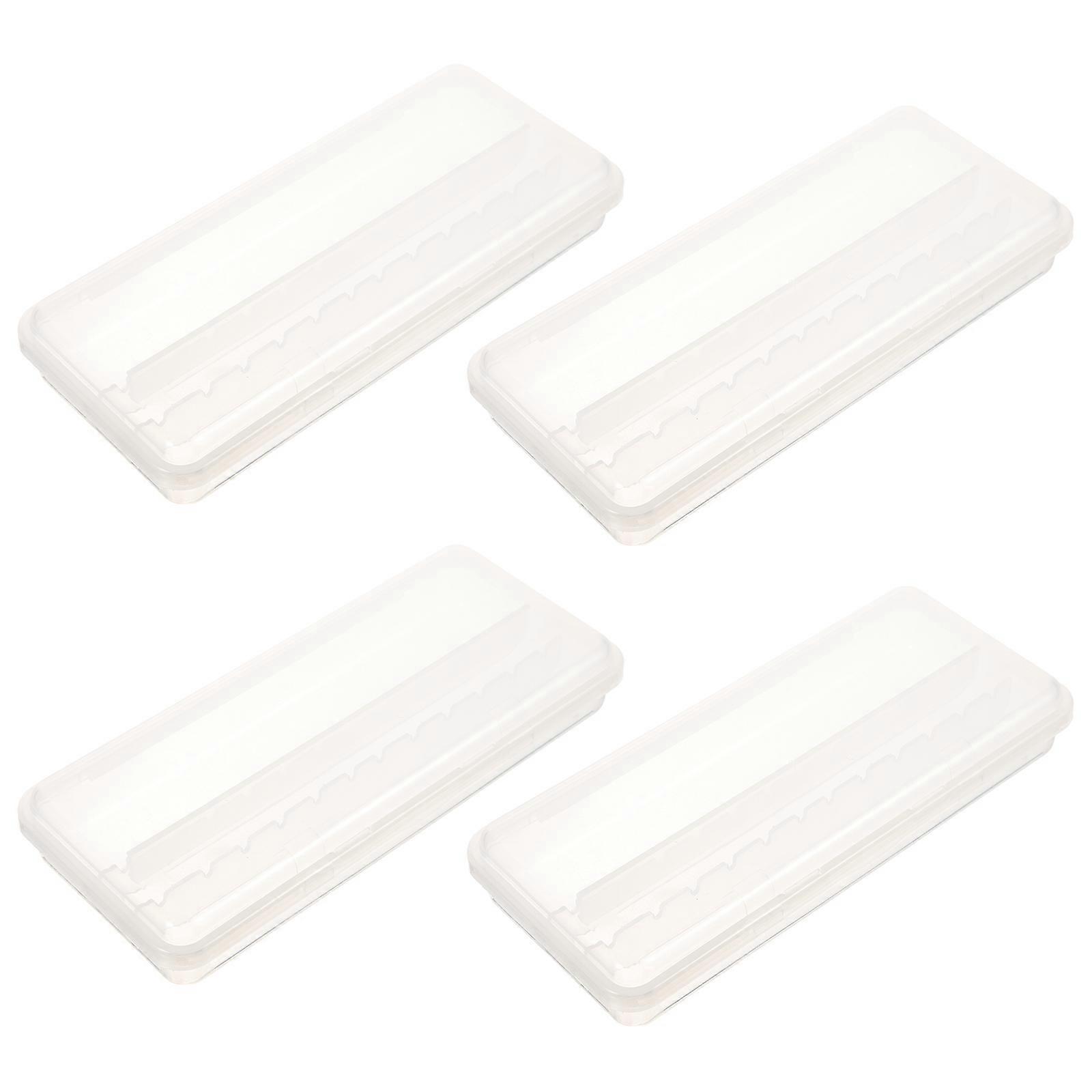 Nail Drill Bits Storage Container White Plastic Organizer for Storage Use 4pcs Small Size
