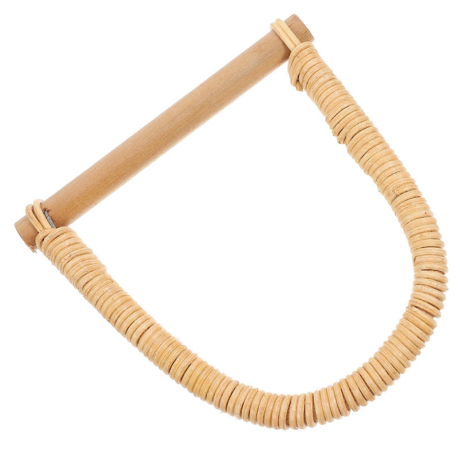 Handbag Wood Handle D-Shaped Replacement Handle For Purse And Clutch DIY 1Set