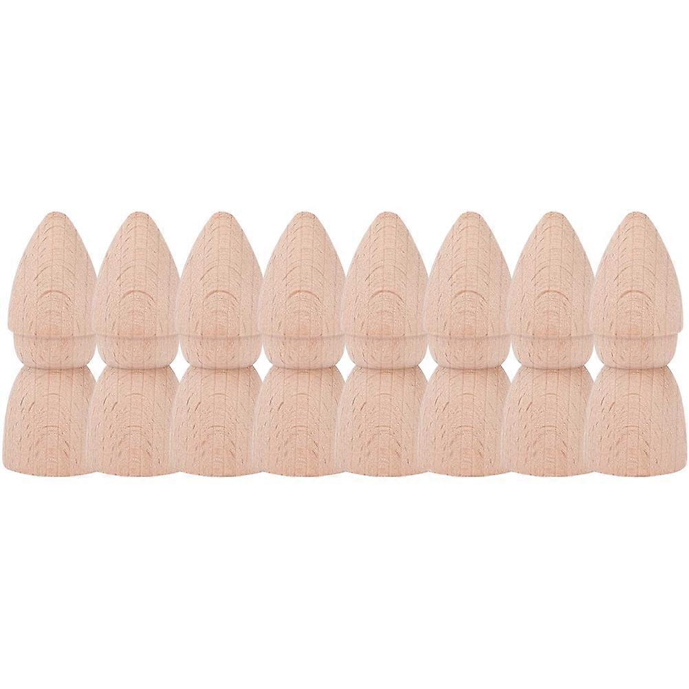 8pcs Unfinished Wooden Peg Dolls DIY Craft Kit for Smooth Surface Blank Dolls for Painting, Art Projects, Home Decoration