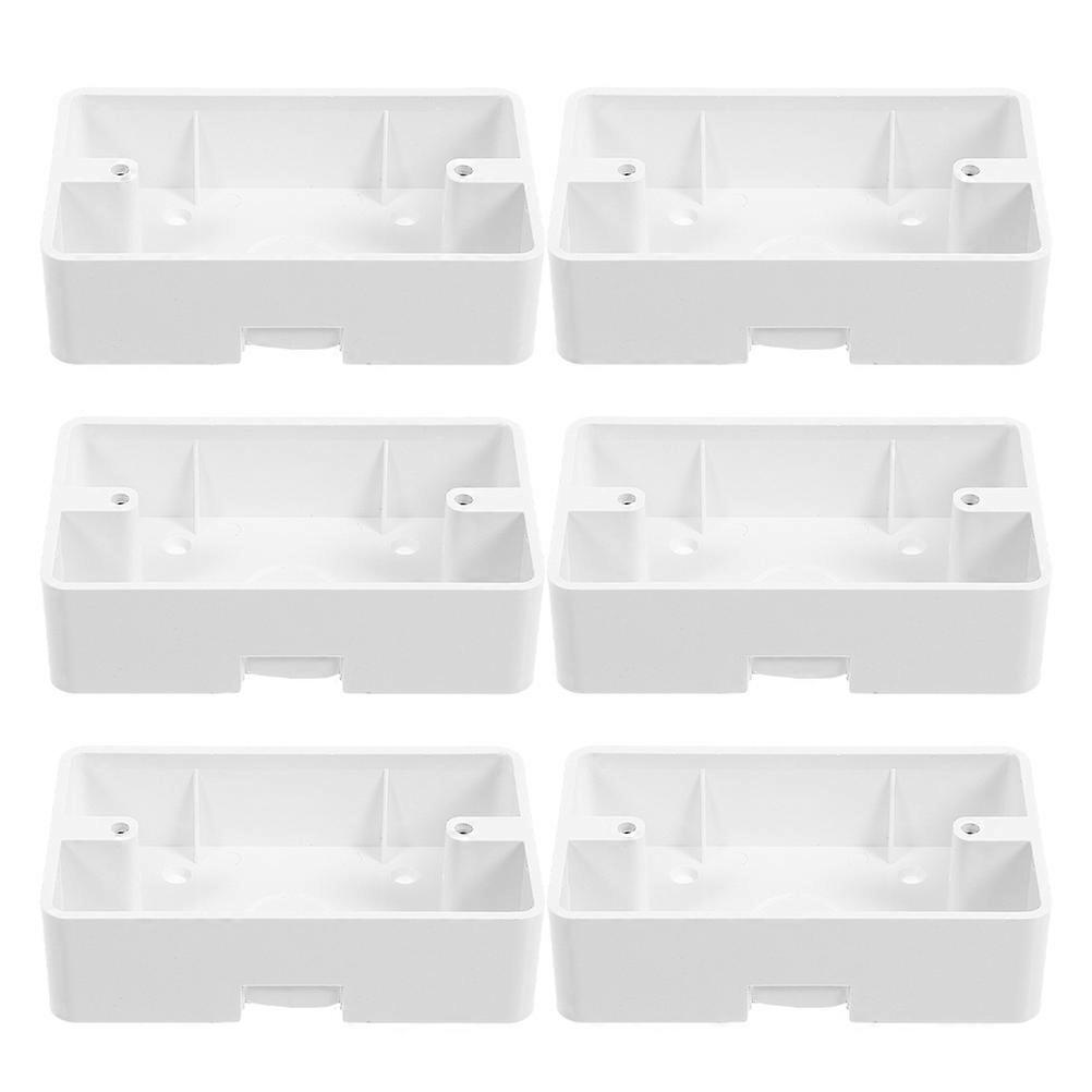 6pcs Wall Mounted Surface Mount Electrical Outlet Switch Boxes Shallow Box for Safe Home Office Installation