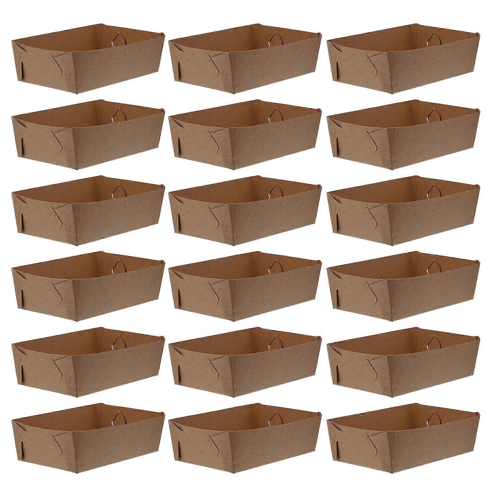 Light Brown Folding Food Packing Boxes Made of Kraft Paper for Storage Portable and Lightweight