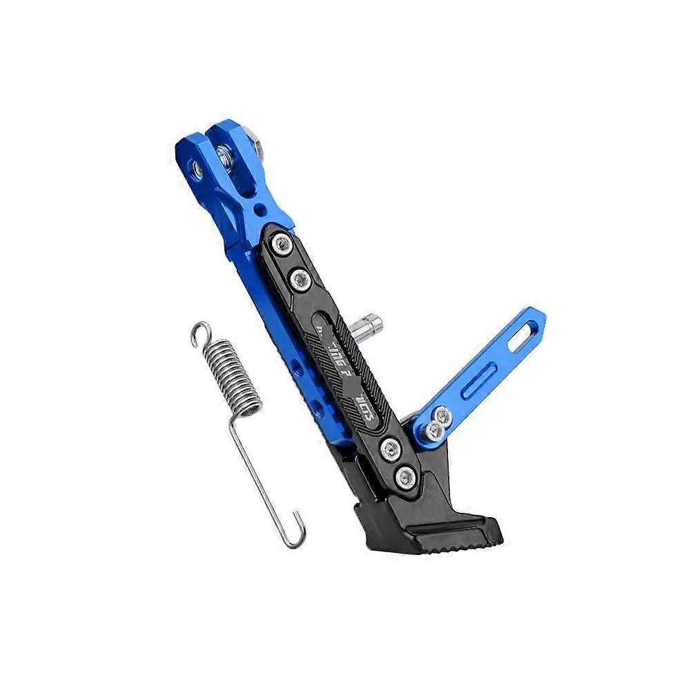 Motorcycle Accessories Adjustable Foot Side Stand Kickstand Holder Support Parking Stand Side Stand Blue