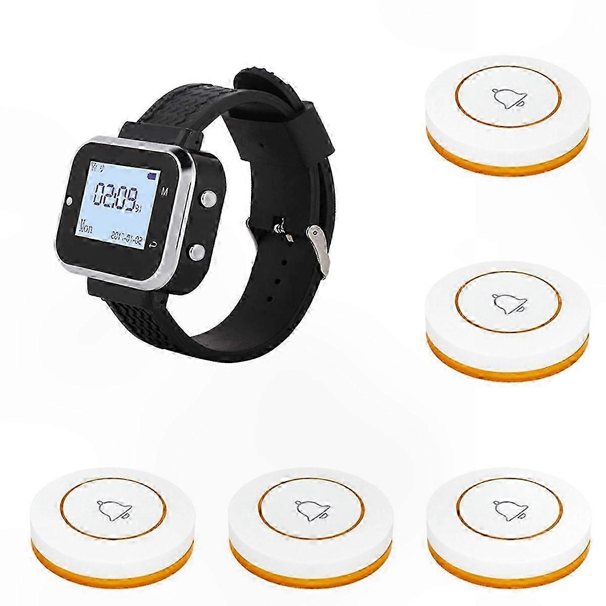 Wireless Table Call Button System with 5 Transmitters for Easy Communication