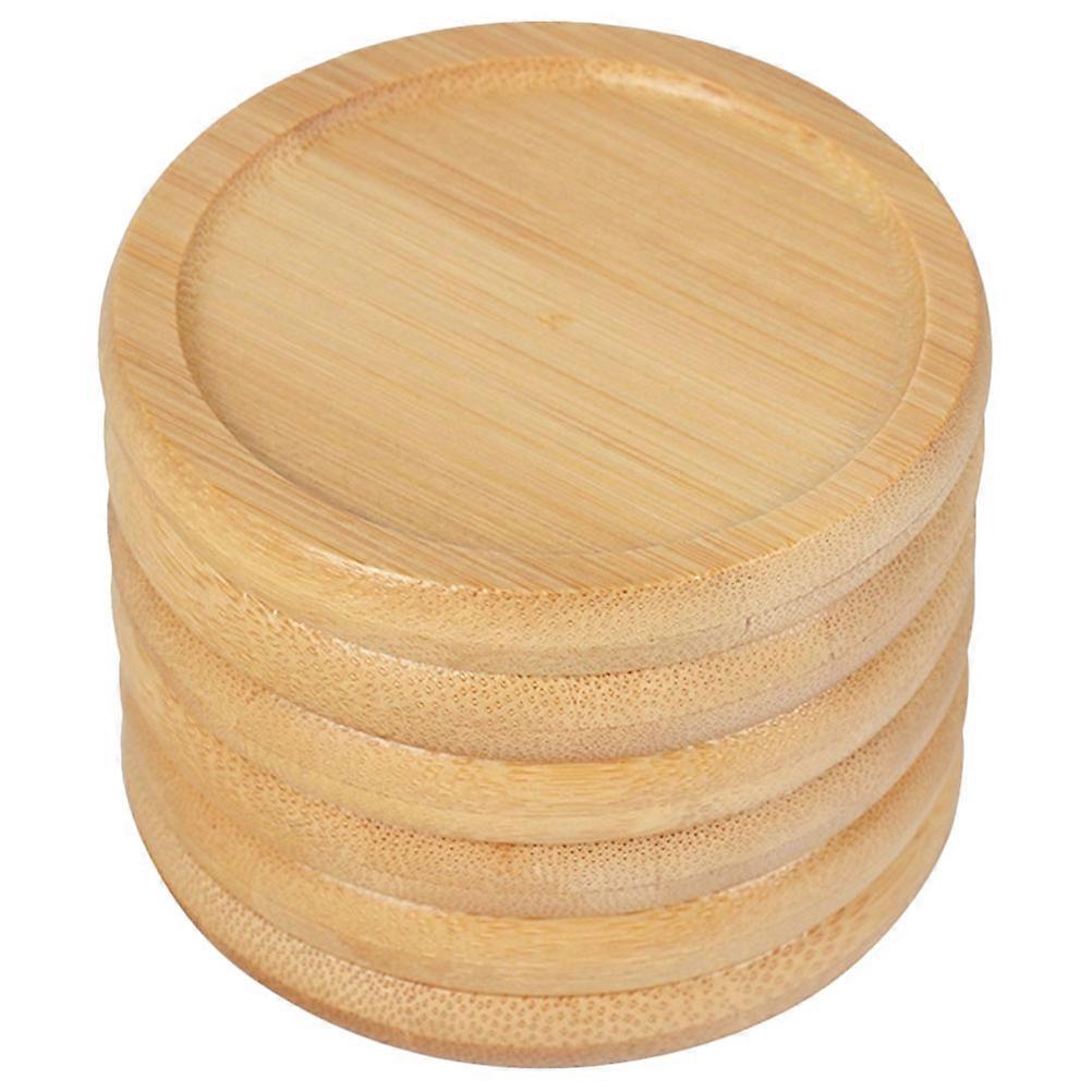 Bamboo Saucers Tea Mug Coasters Practical and Delicate Prevent or Water Spilling 8X8X1CM 6Pcs