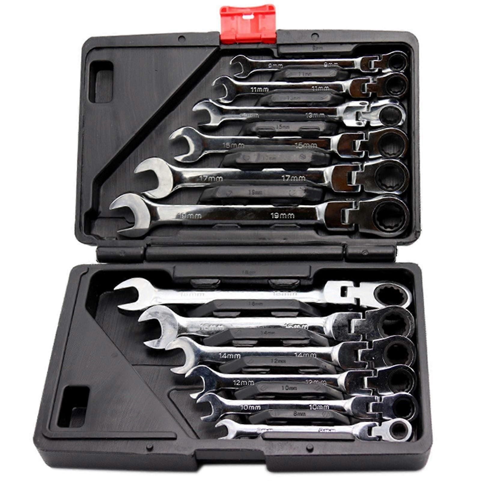 Ratchet Wrench Set With Flexible Open End Wrenches, Bike Repair Tools, Torque Wrench Included