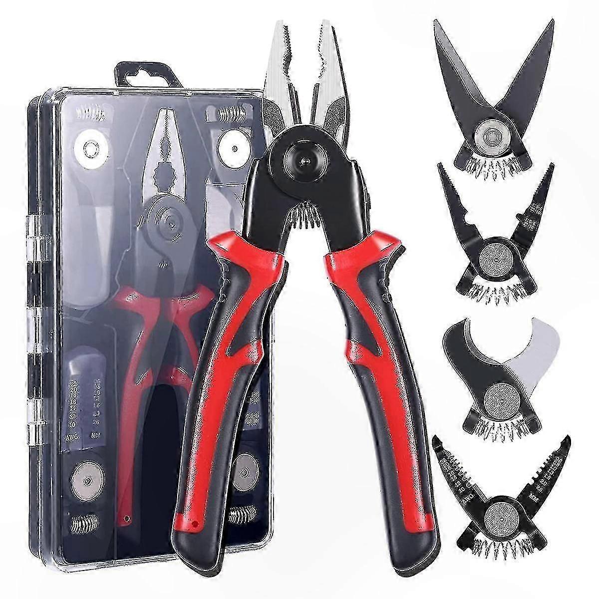 5-Piece Plier Set, Multi-Function Tool Kit with Linesman Pliers, Wire Stripper, and Crimping Tools for Versatile Use