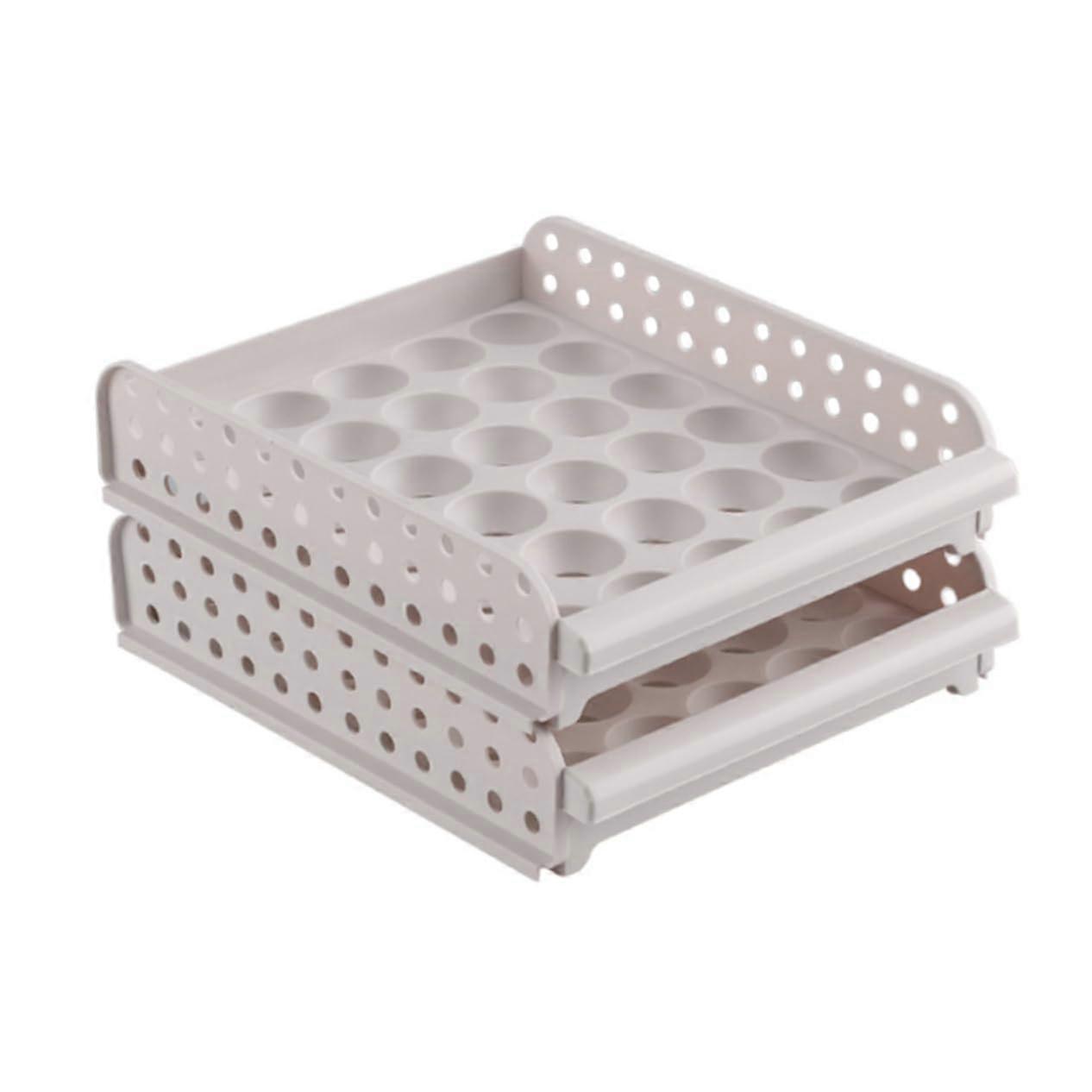 1PC Stackable Egg Box Double Layer Refrigerator Egg Holder For Eggs Breathable And Durable For Fresh Egg Storage And Restaurant