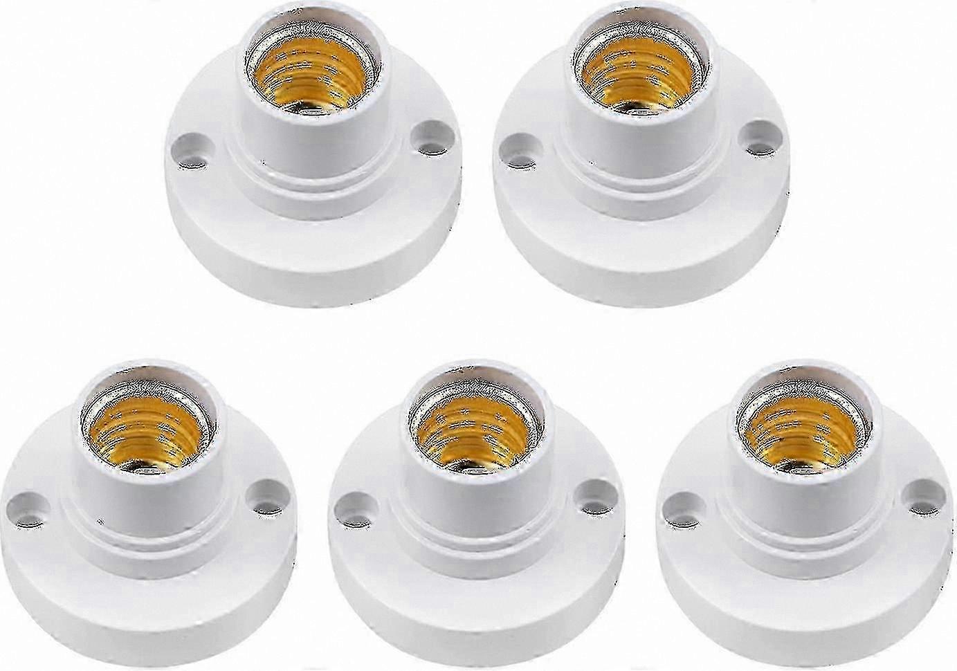 E14 Base Bulb Holders 5 Pack - Plastic Ceiling Sockets with Gift Box Packaging