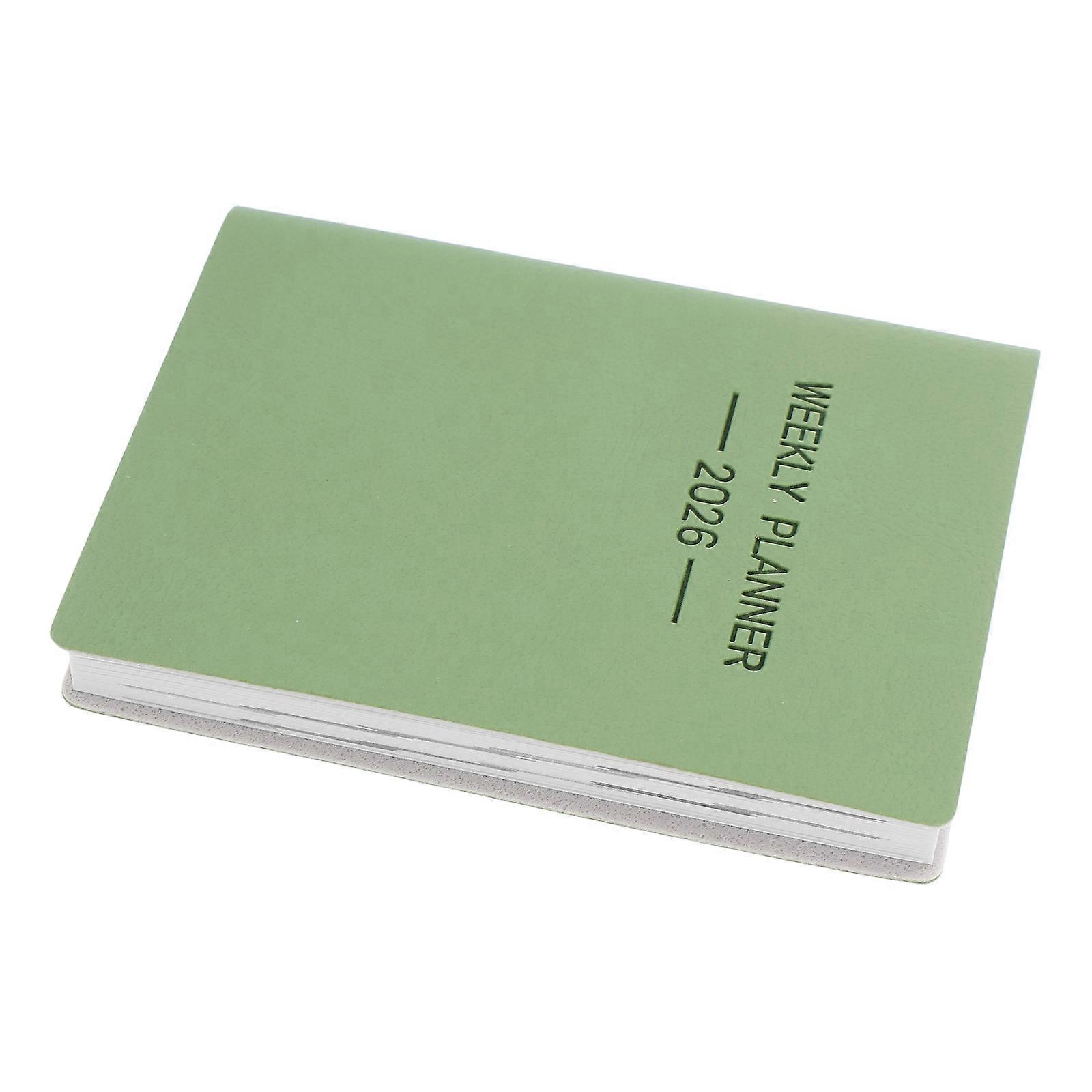 Green PU Covered Pocket Planner For Travel School And Office Use 2026 Design 1Set