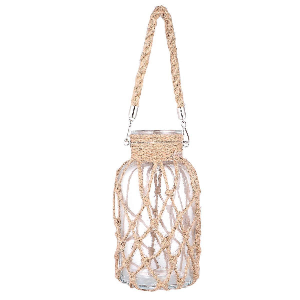 Flower Holder with Hemp Rope Design for Home Decoration and Plant Display