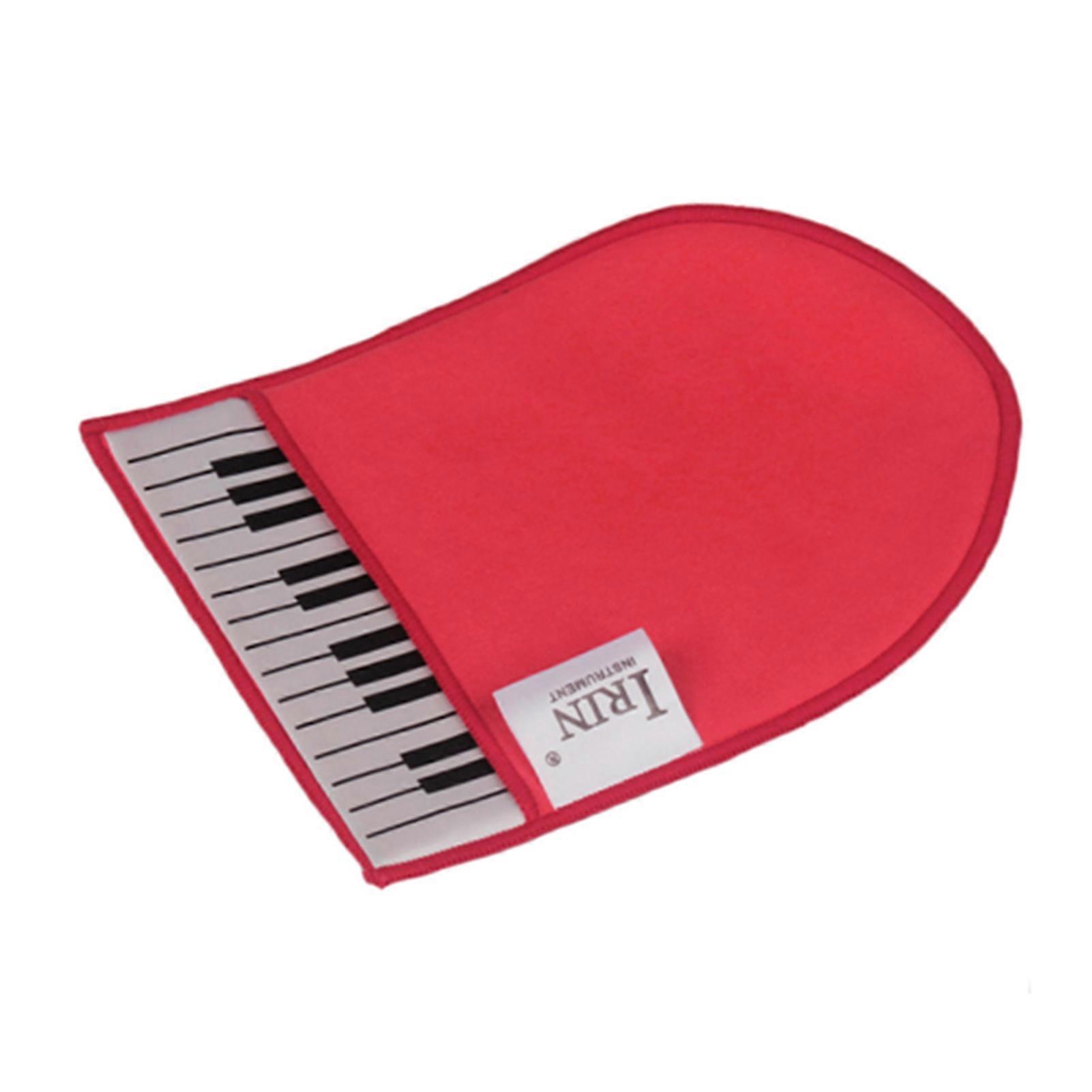 Keys Clean Glove Musical Instrument Cleaning Cloth Soft Microfiber with Piano Keyboard Pattern Design Red