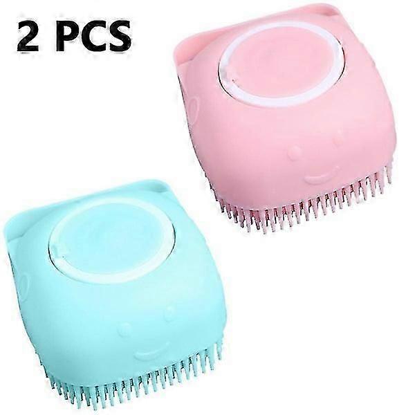 2-Pack Silicone Shampoo Massage Brush & Shower Brush