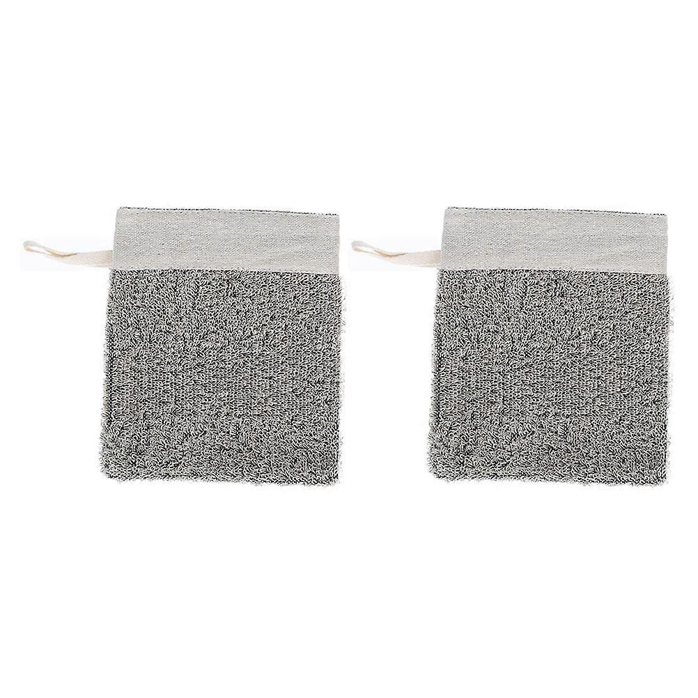 2Pcs Hanging Linen Soap Storage Pouch Foaming Drawstring Bag for Bathroom