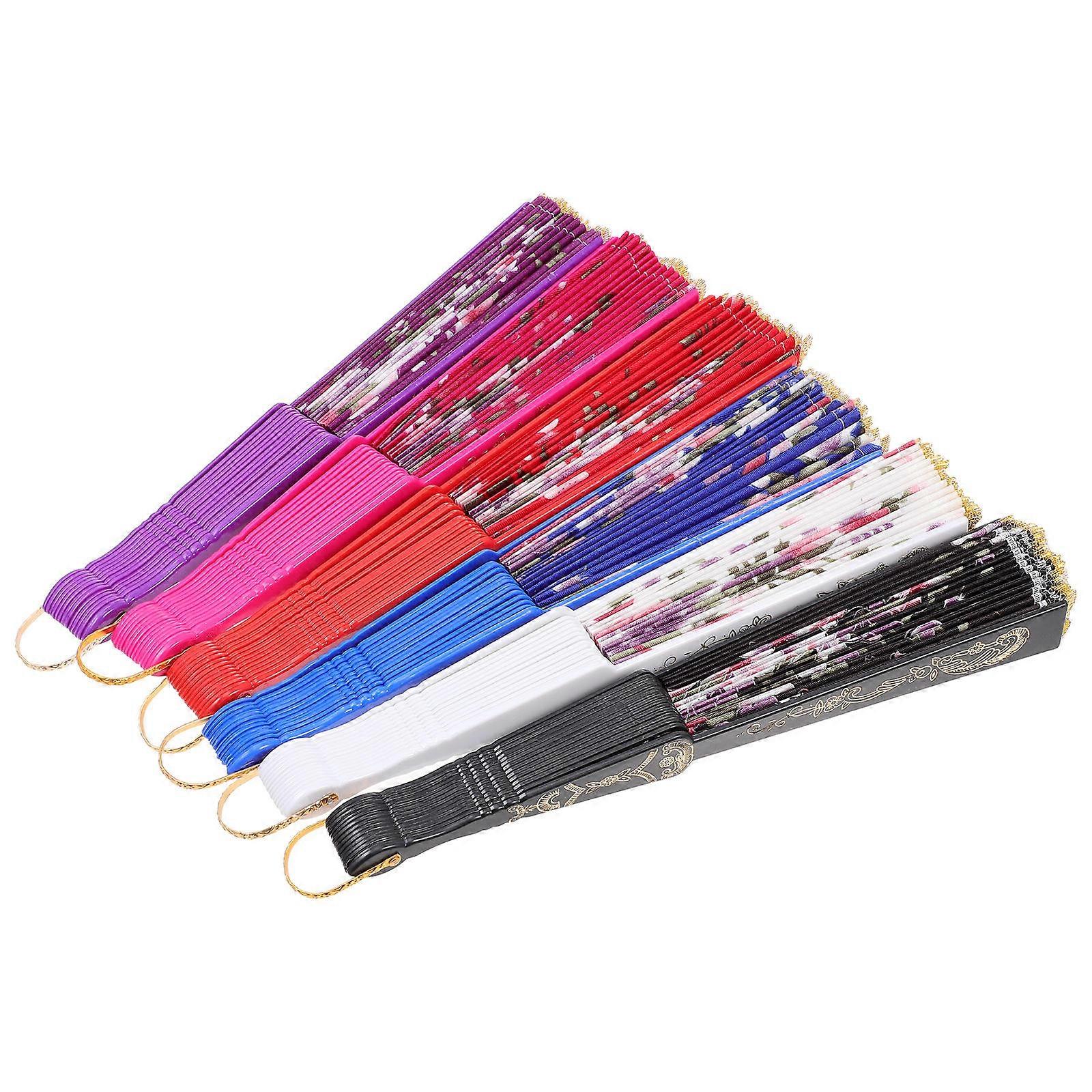 Elegant Chinese Theme Fan Set 6Pcs Creative Photography Prop For Photographers In Assorted Color