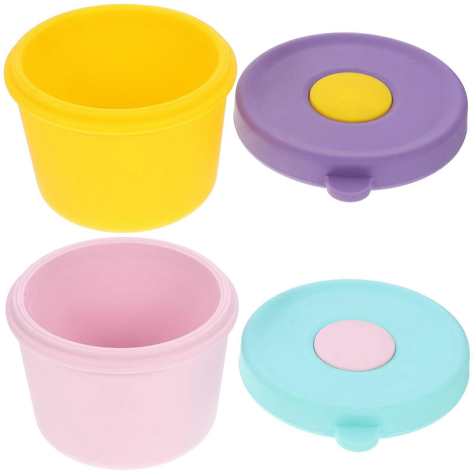 Condiment Cups For Meal Prep Useful Silicone Containers Assorted Color For Dinner 2Pcs