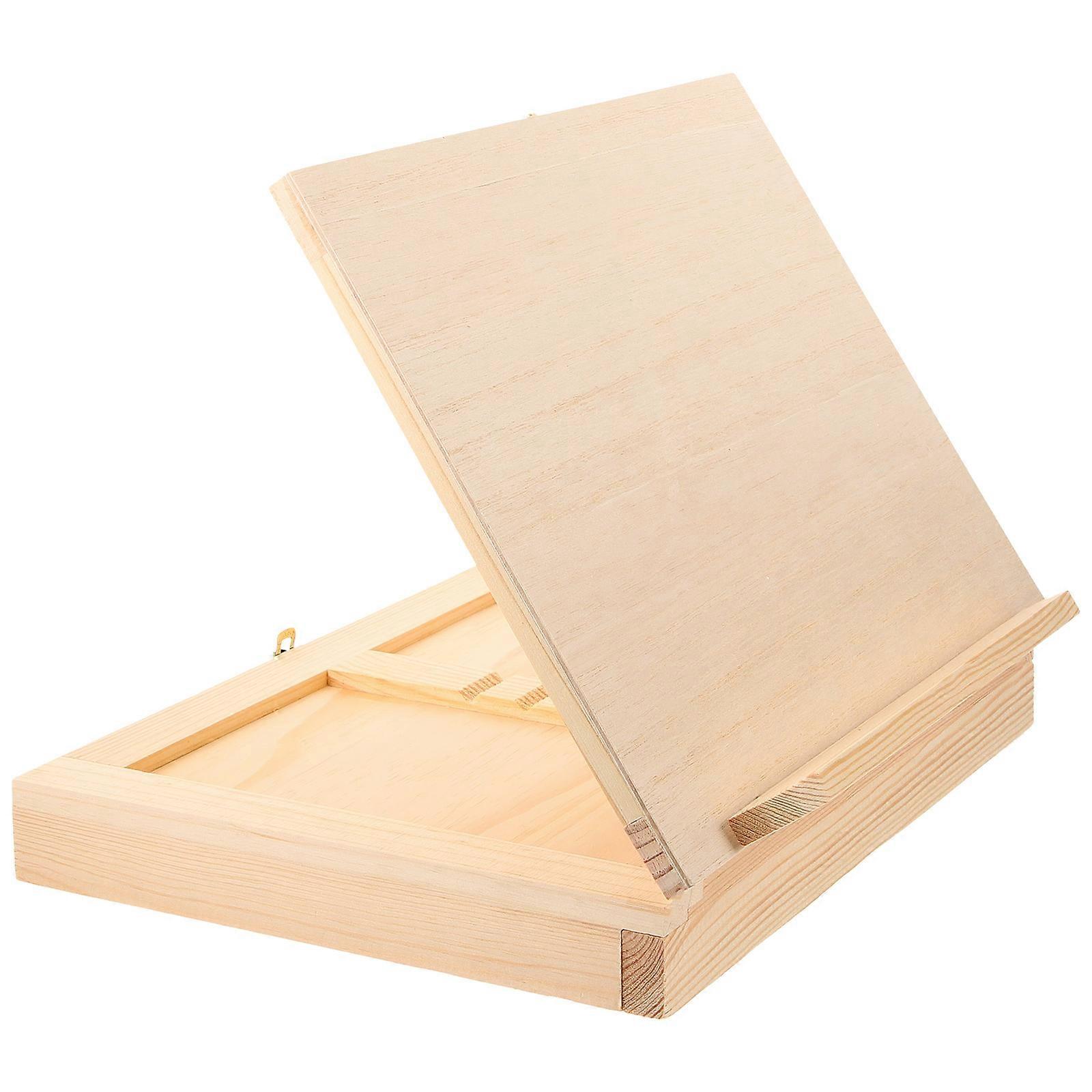 Wooden Drawing Board for Daily Use Light Yellow Portable Sketch Board with Drawer 1 Piece