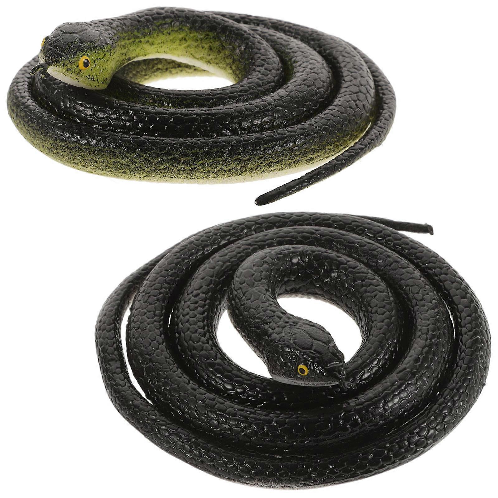 Lifelike Snakes 2Pcs Perfect For Photo Props Ideal For Child Playtime Featuring Realistic Design And Assorted Color