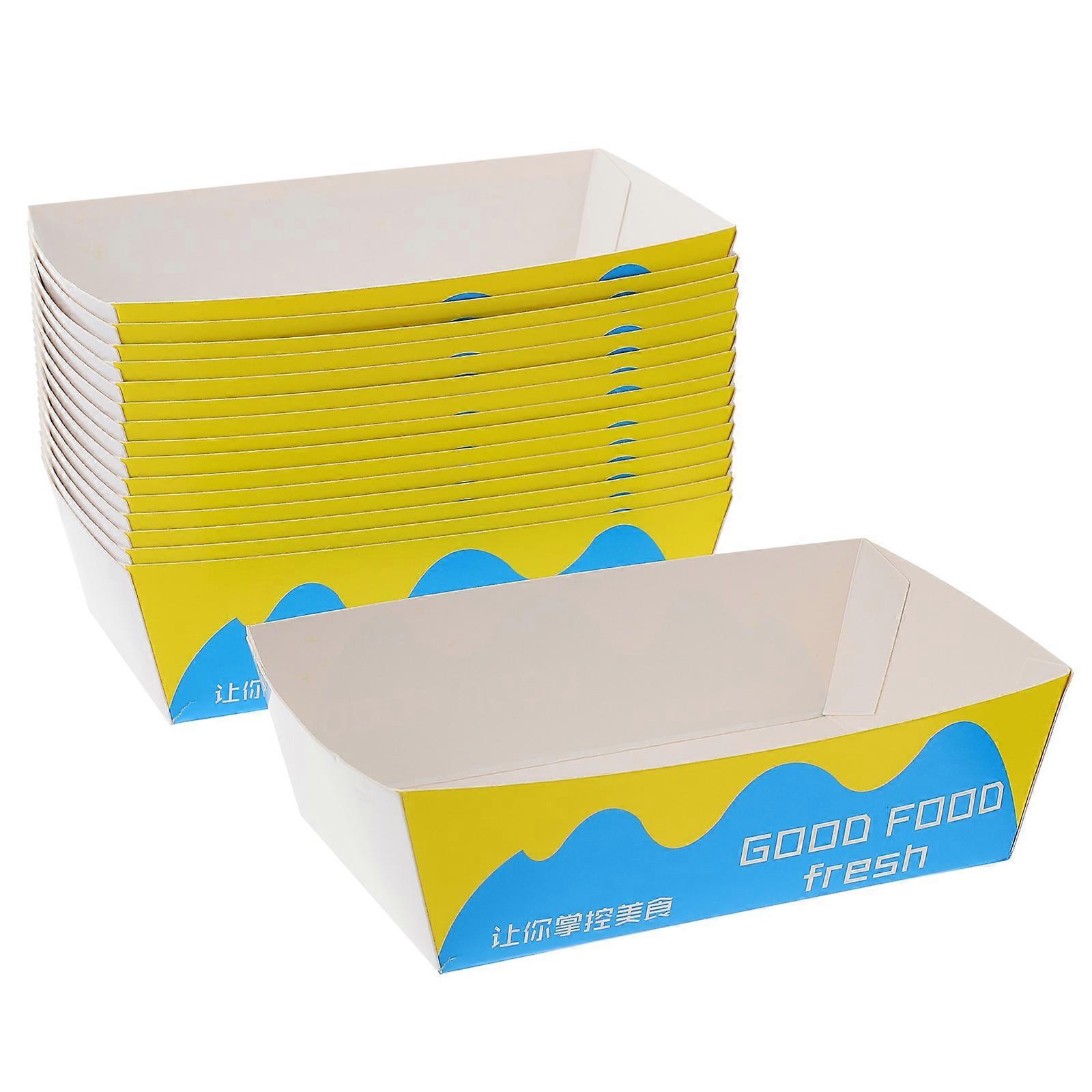Food Storage 100Pcs Assorted Color Boat Shape Containers Oil-proof Frying Food Holders For Holidays And Baking Snack Bars
