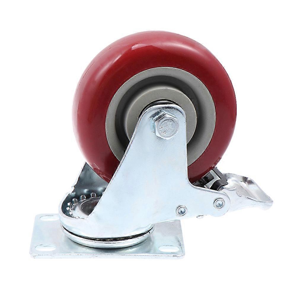 Trolley Furniture Caster 2Pcs 360-Degree Rotation Silent Operation 4 Inch Red Caster For Industrial Use And Equipment Components