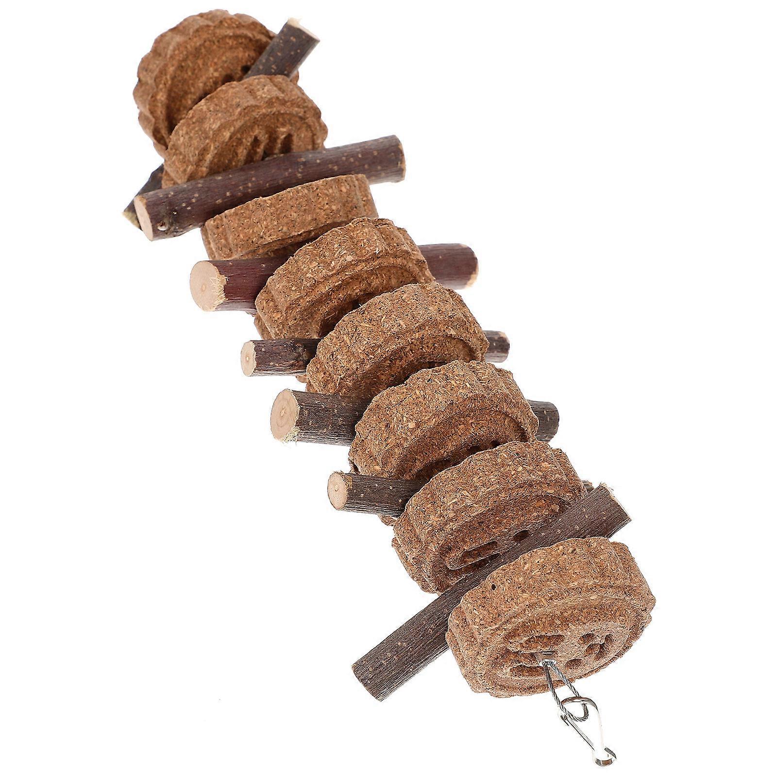 Light Brown Rabbit Chew Toy for Small Pets Dental Care Synthetic Material 8.5 x 5.2 x 2.3 inches