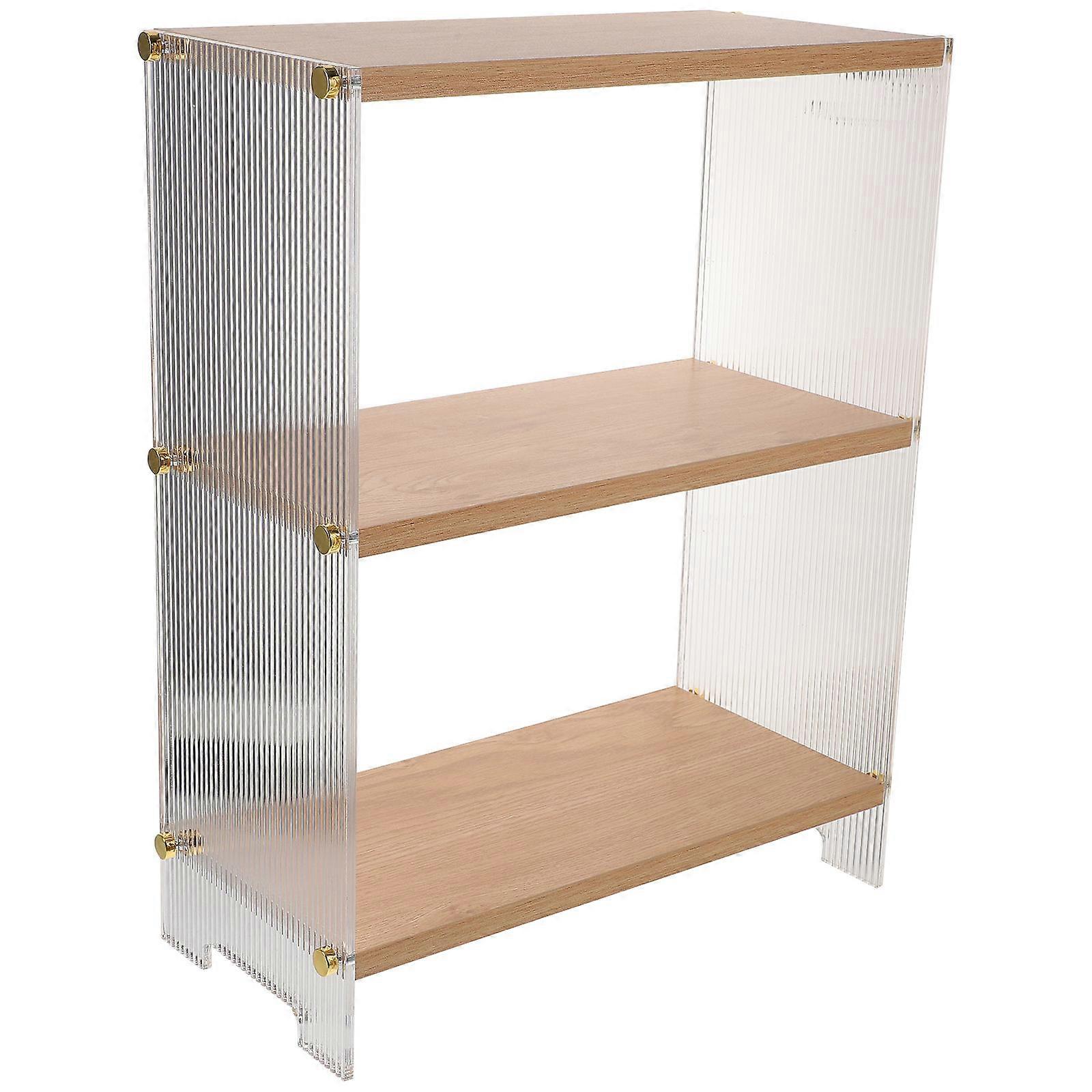 Cup Storage Rack Wooden Acrylic Multi-Layer Design For Home Owners In Kitchen Counter Shelf 1Set