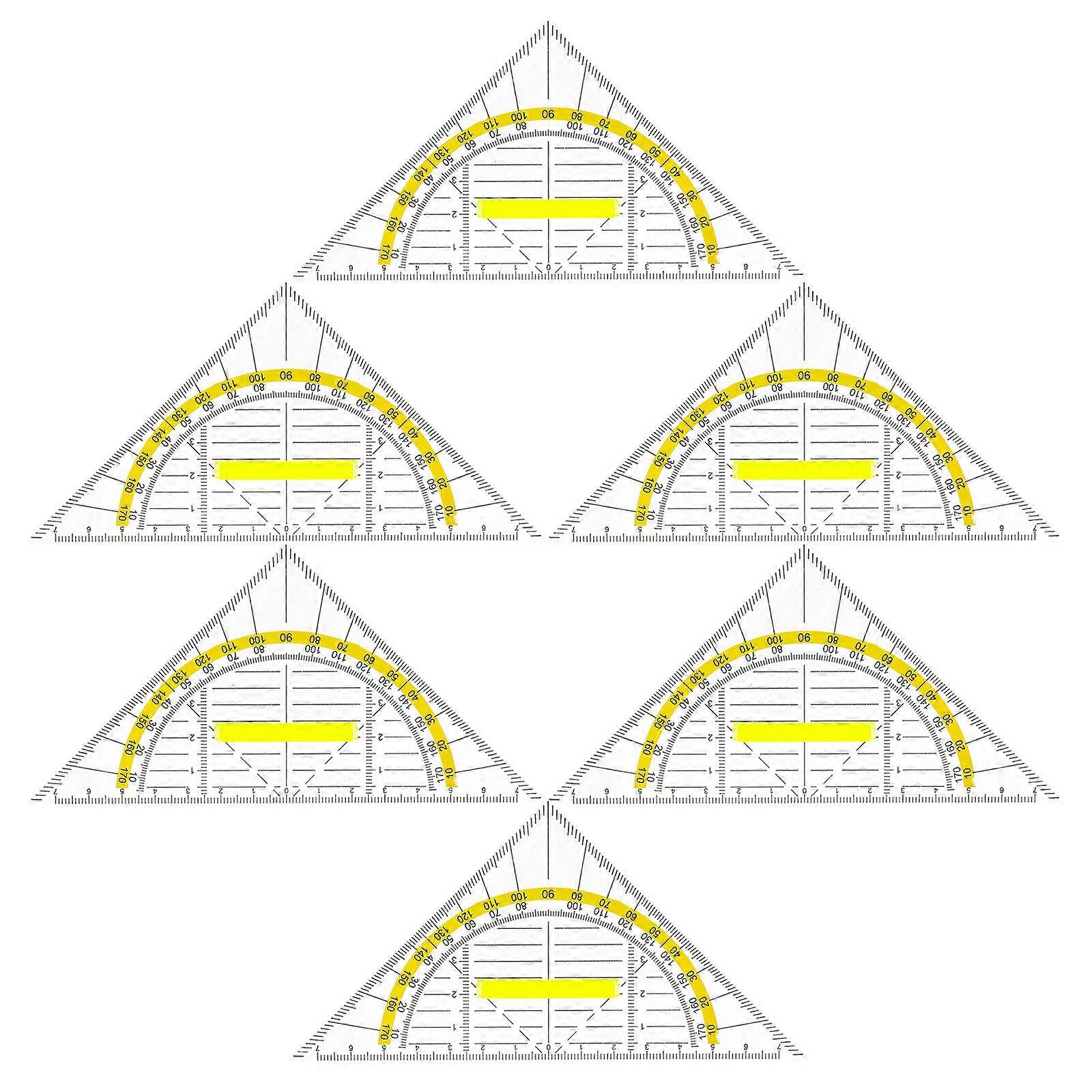 Plastic Triangle Rulers For Art And Drafting Projects 6Pcs Easy To Use Measurement Tools With