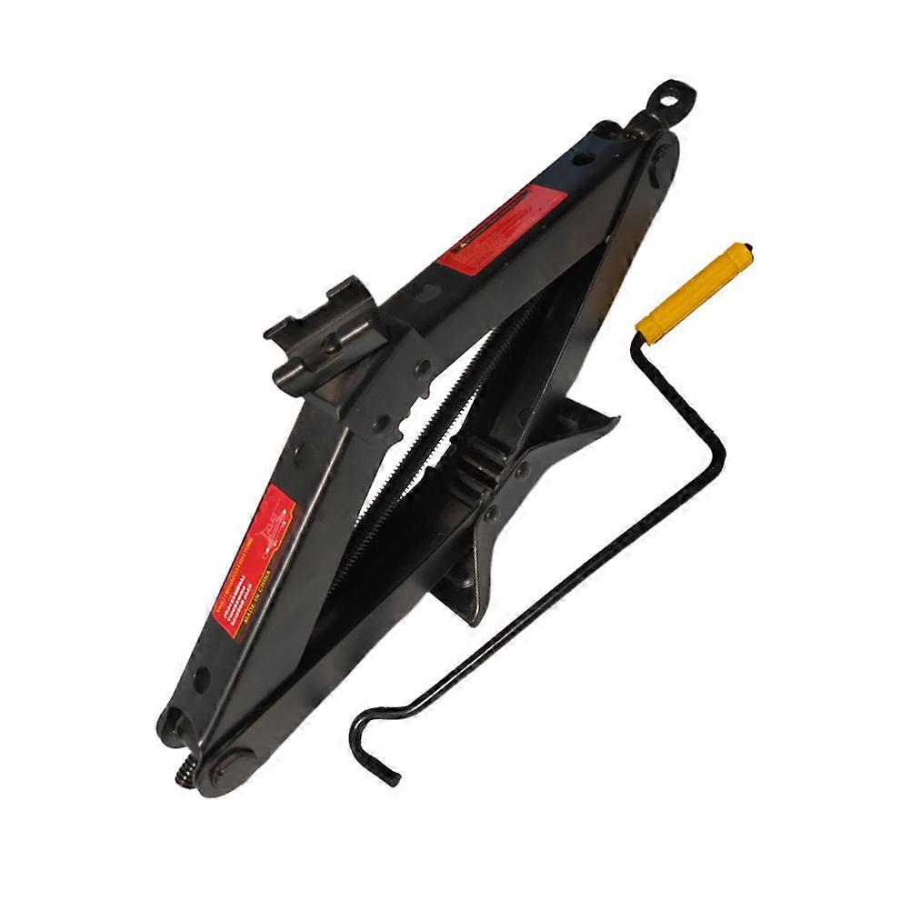 Folding Handle Scissor Jack Car Tire Changing Rotatable Head Black For 1 Set
