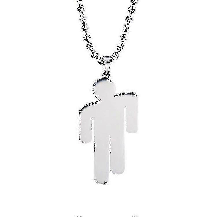 Collier pendentif en acier inoxydable, collier, collier pendentif couple en acier inoxydable, argent, 1pc