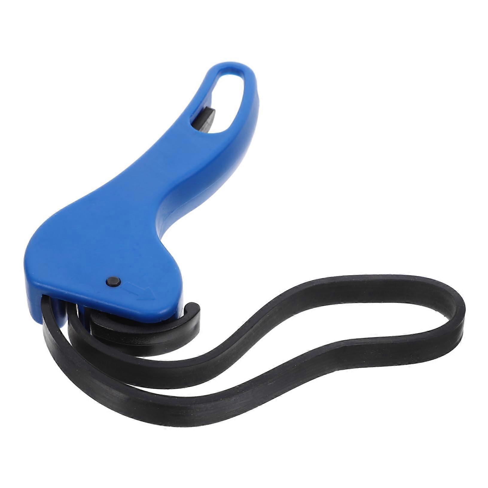 Car Belt Wrench Oil Filter Tool 16x7.5CM Rubber Blue Strap Wrench for Easy Oil Filter Removal and Installation