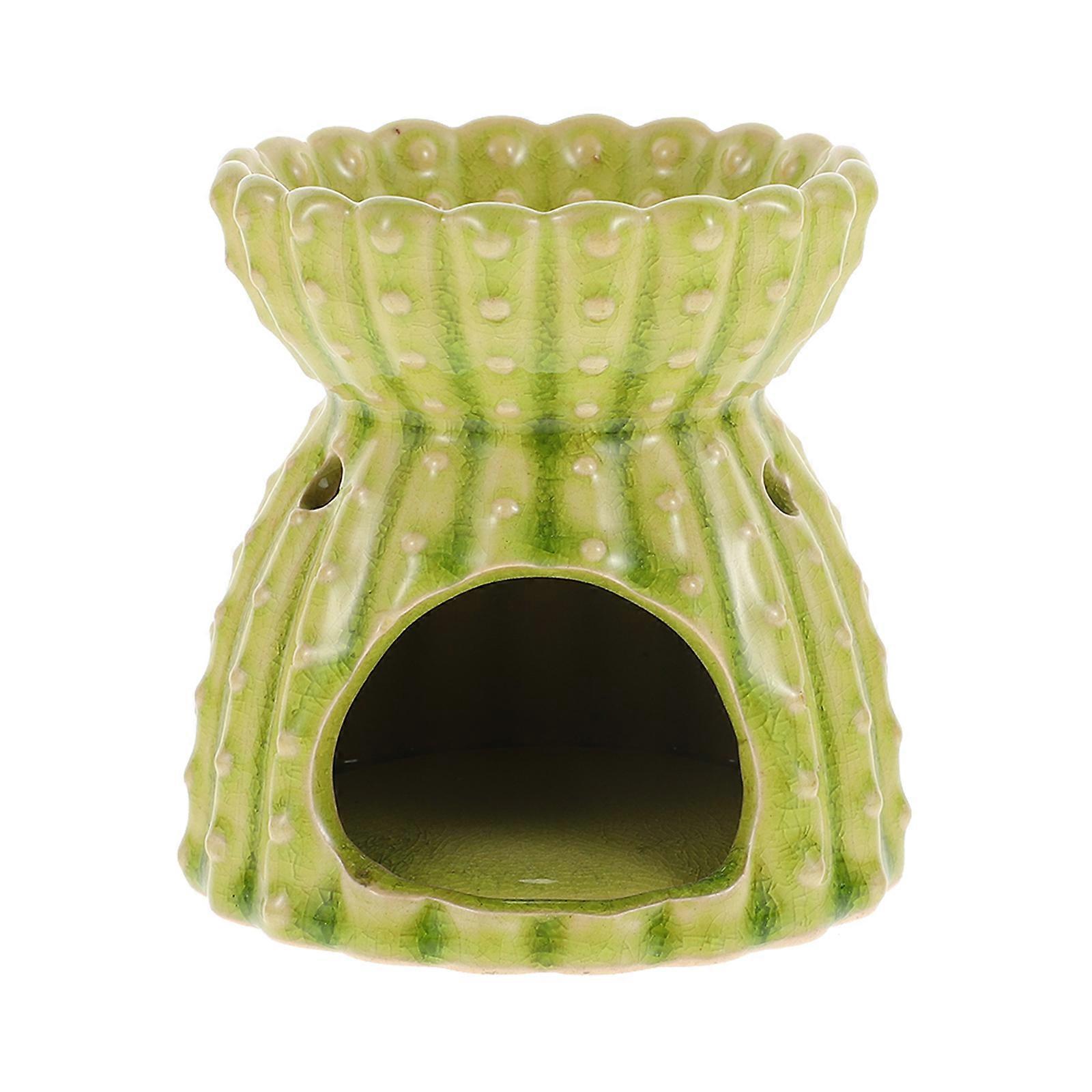 SPA Aroma Ceramic Stove Relaxing Indoor Ice Crack Pattern Green Fine Craftsmanship 1Pack