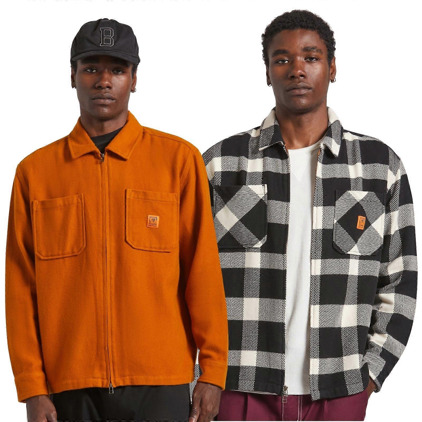 Brixton Mens Union Full Zip Flannel Bomber Jacket