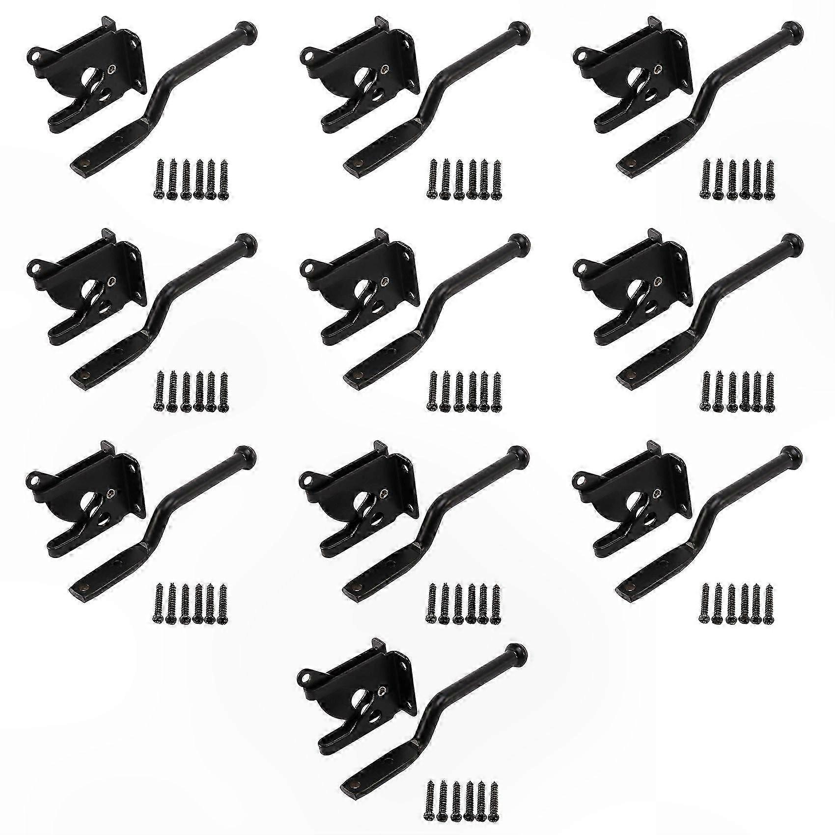 Automatic Gravity Lever Gate Latch for Wood Fence/Gate Door, 10-Pack Self-Locking Fence/Gate Hardware