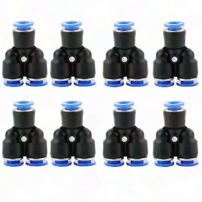 Pneumatic Hose Fittings 1/4 inch (6mm) Push In Air Connectors - 8Pcs Set