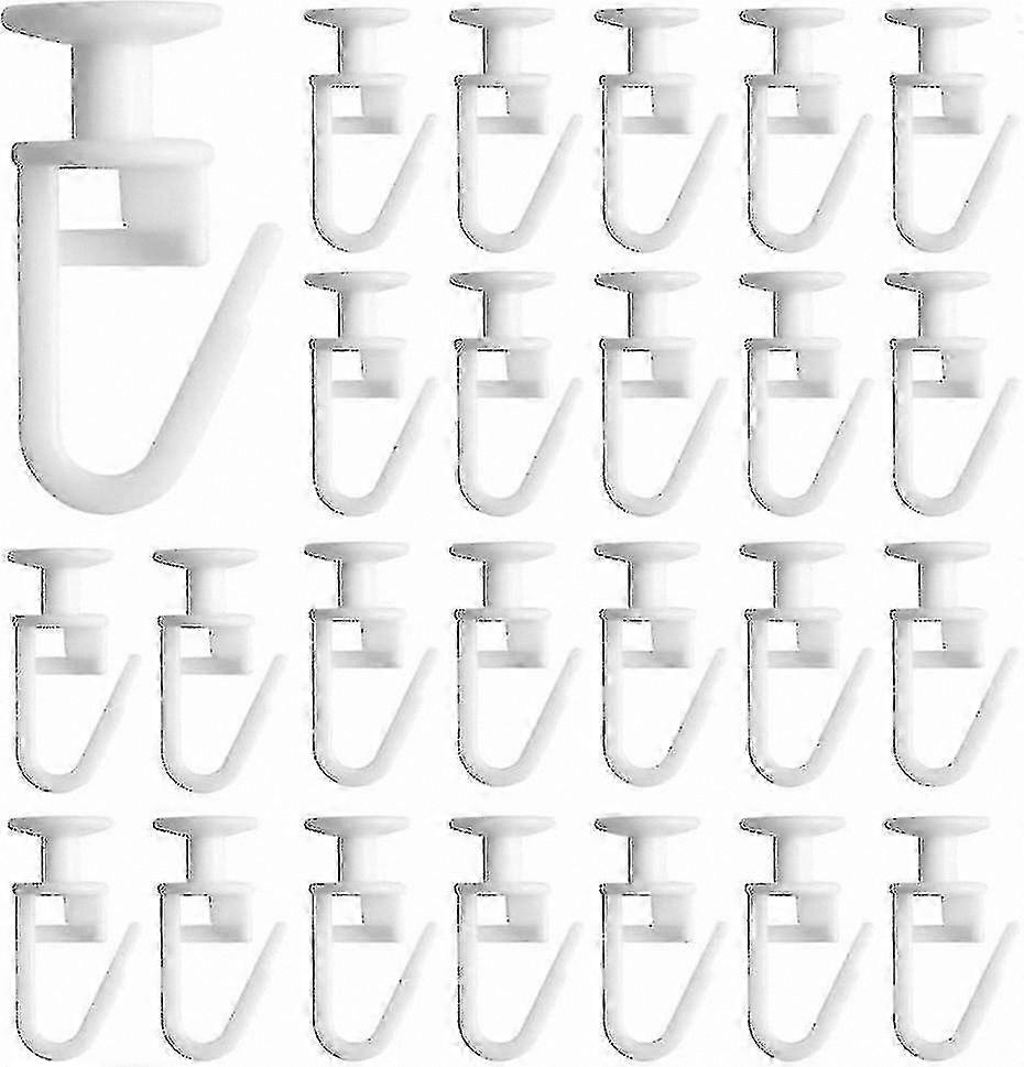 25 Pack Curtain Rail Hooks with Folding Gliders for 11mm Tracks