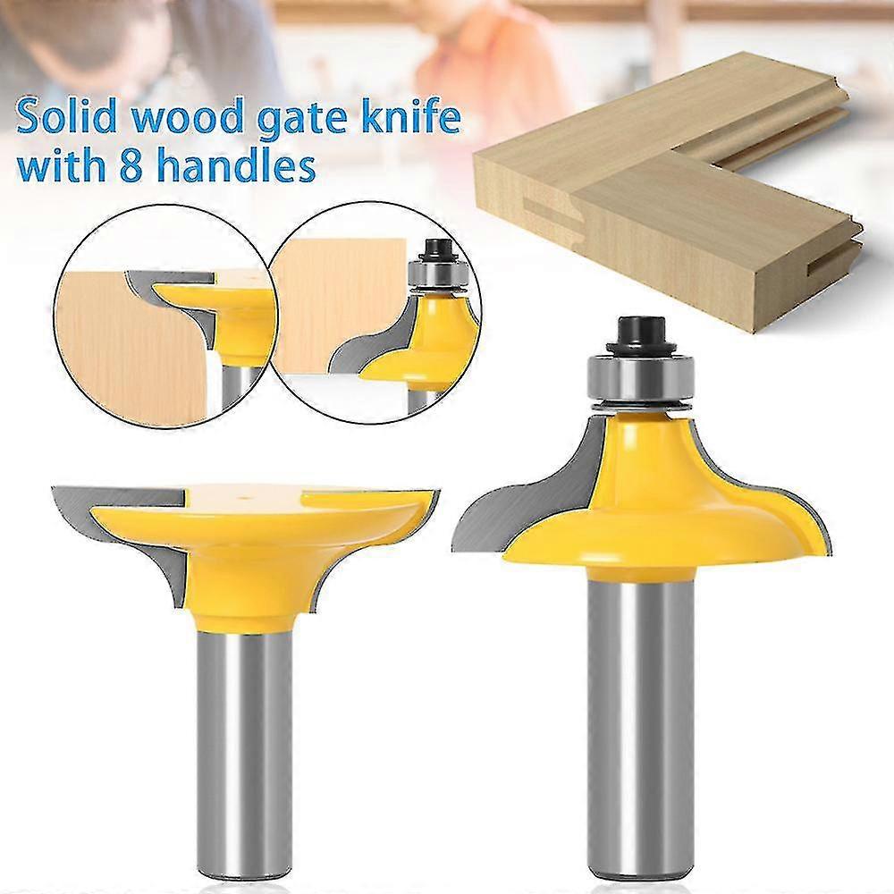 Improved Quality 2pcs/set Milling Cutter Tools with Shank Bit, Raised Panel Cabinet Door Router Bits and Rounded Corner Knives for Engraving