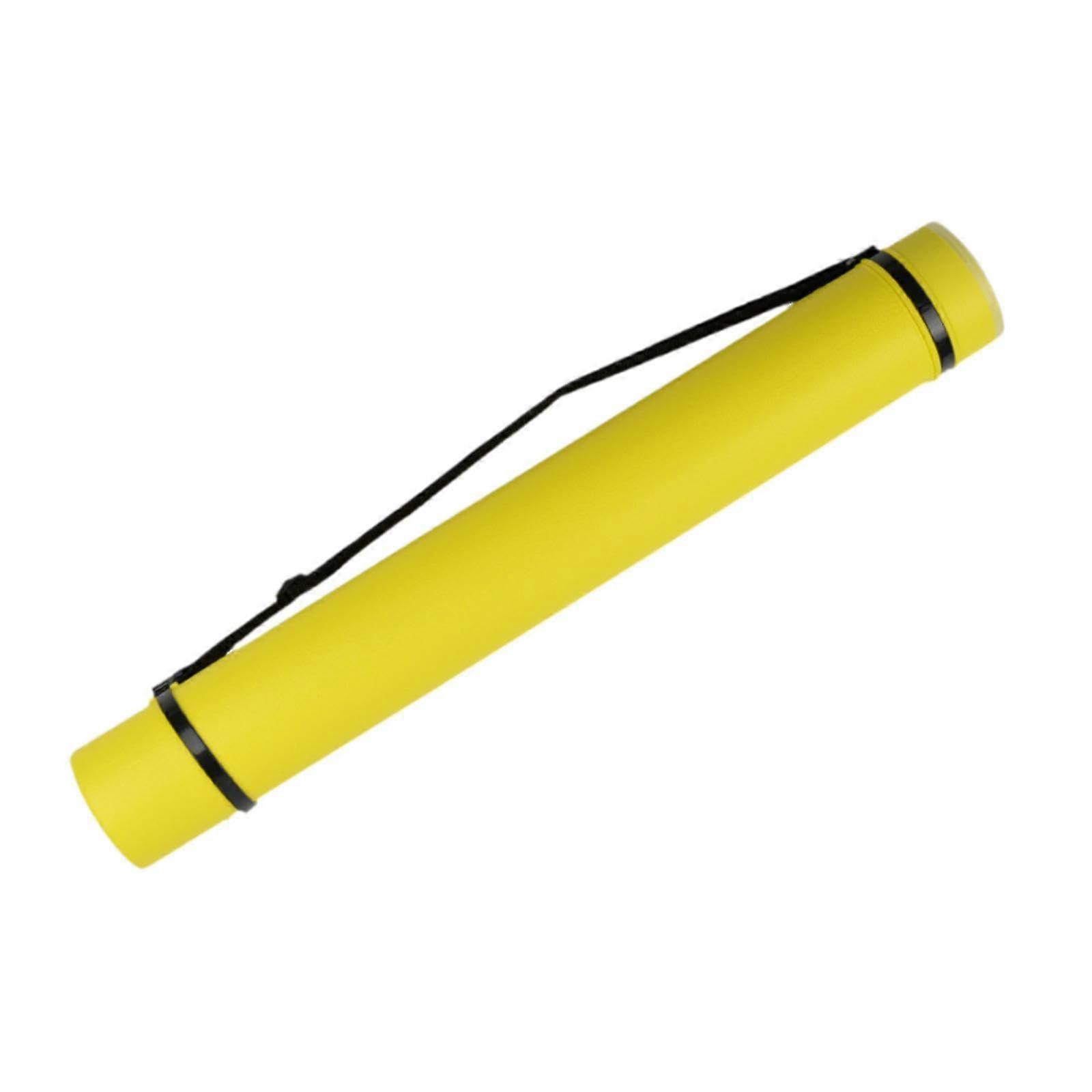 Extendable Poster Tube for Art Storage and Transport, Yellow Artwork Container for Blueprints and Painting Paper