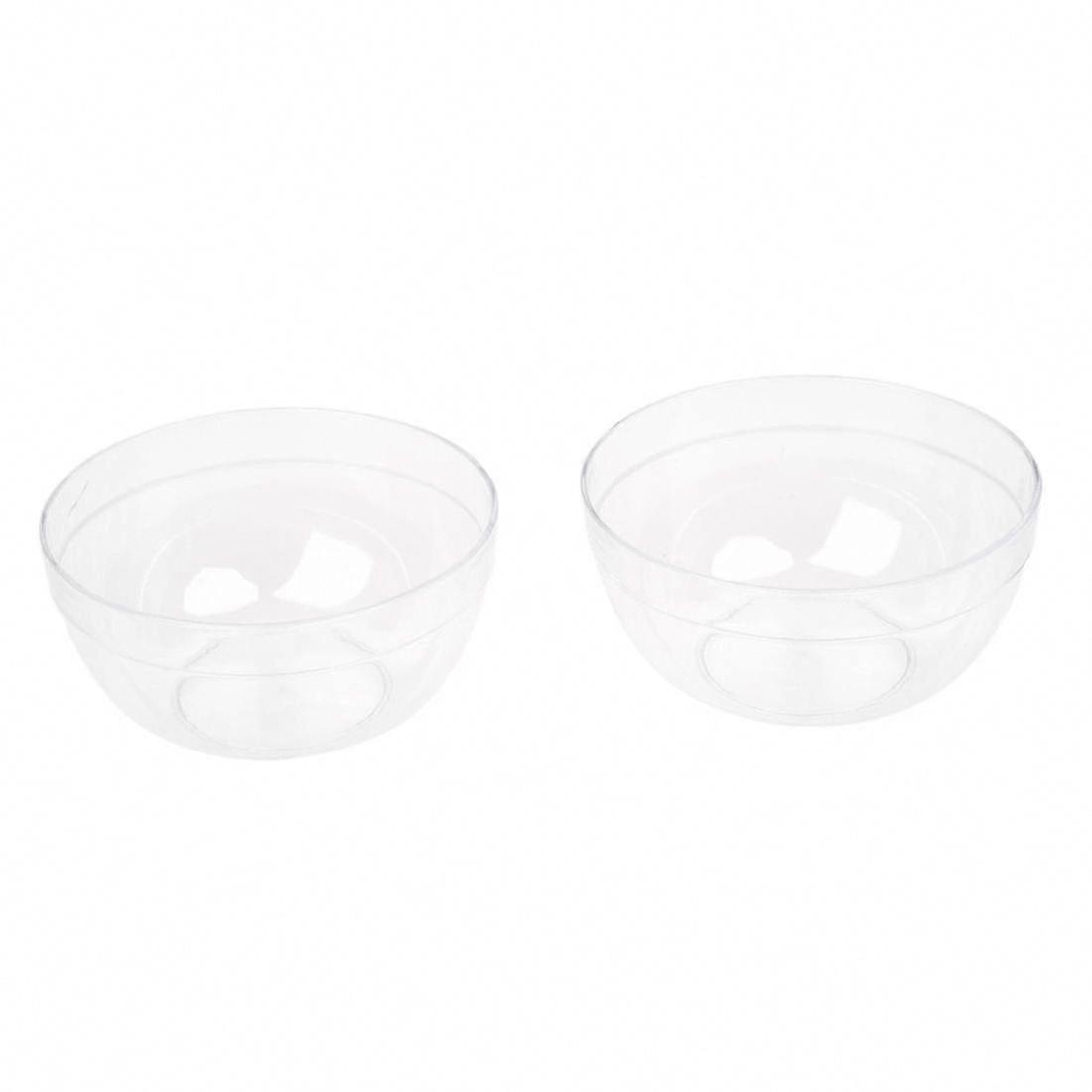 Women's 9x4.5cm Clear Plastic DIY Mask Mixing Bowl Holder Set of 2