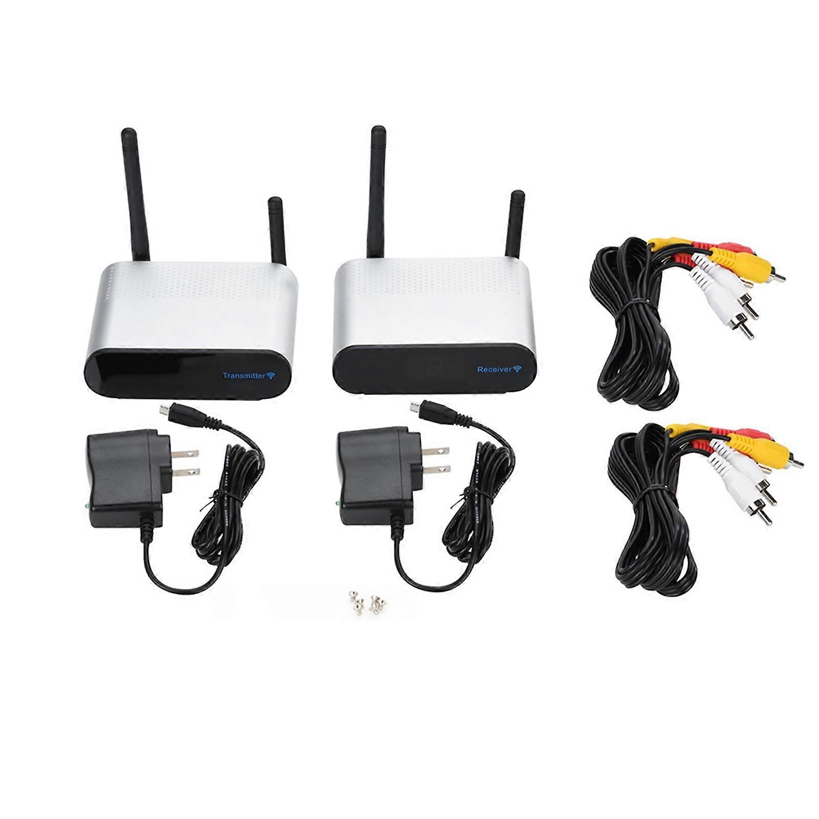 2.4GHz Wireless AV Sender No Delay 328yd Long Range Video Signal Transmitter Receiver Kit