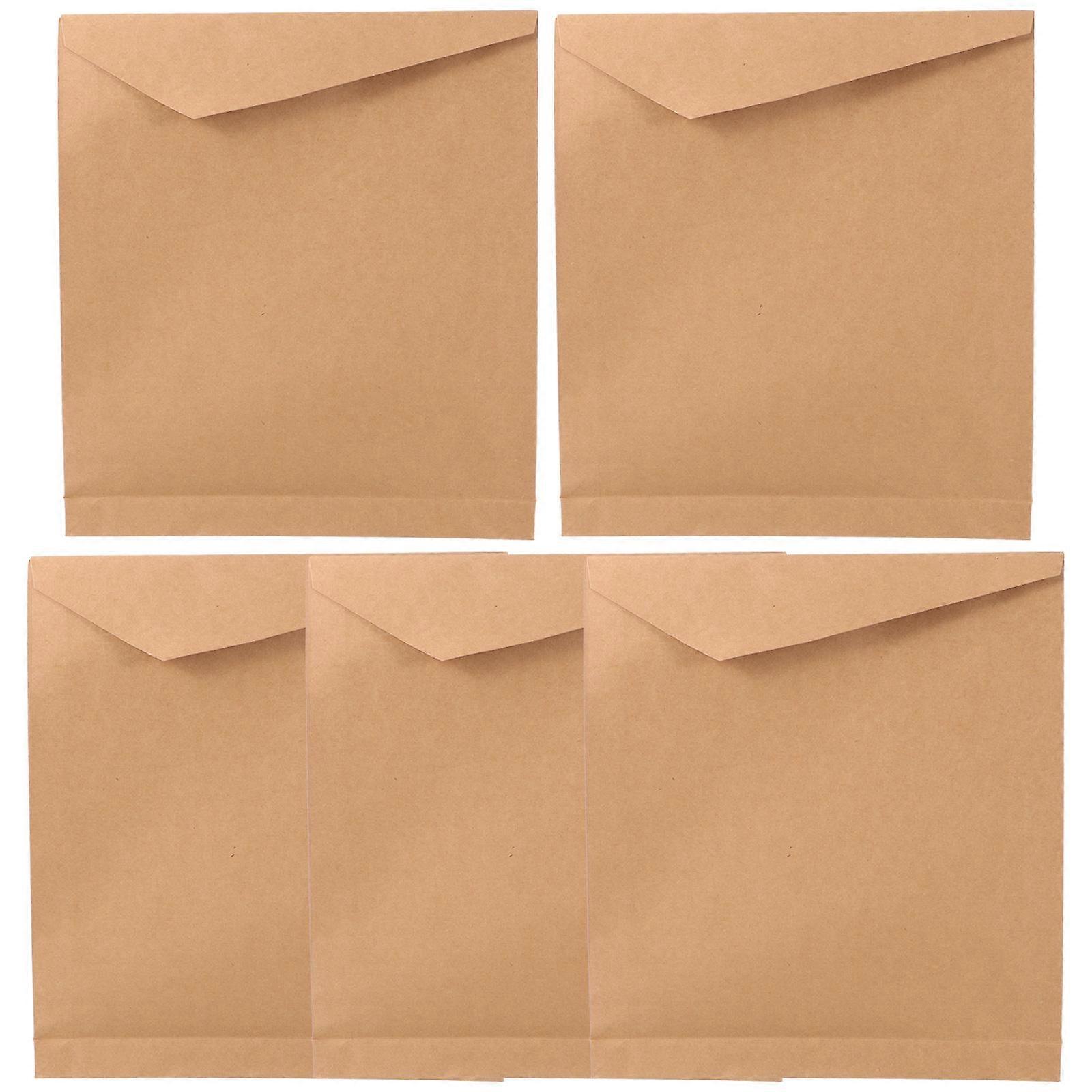 Paper Packaging Bag Kraft Paper Bags for Birthday Party Light Brown Paper Material Featuring Hook and Loop Fastener 5Pcs