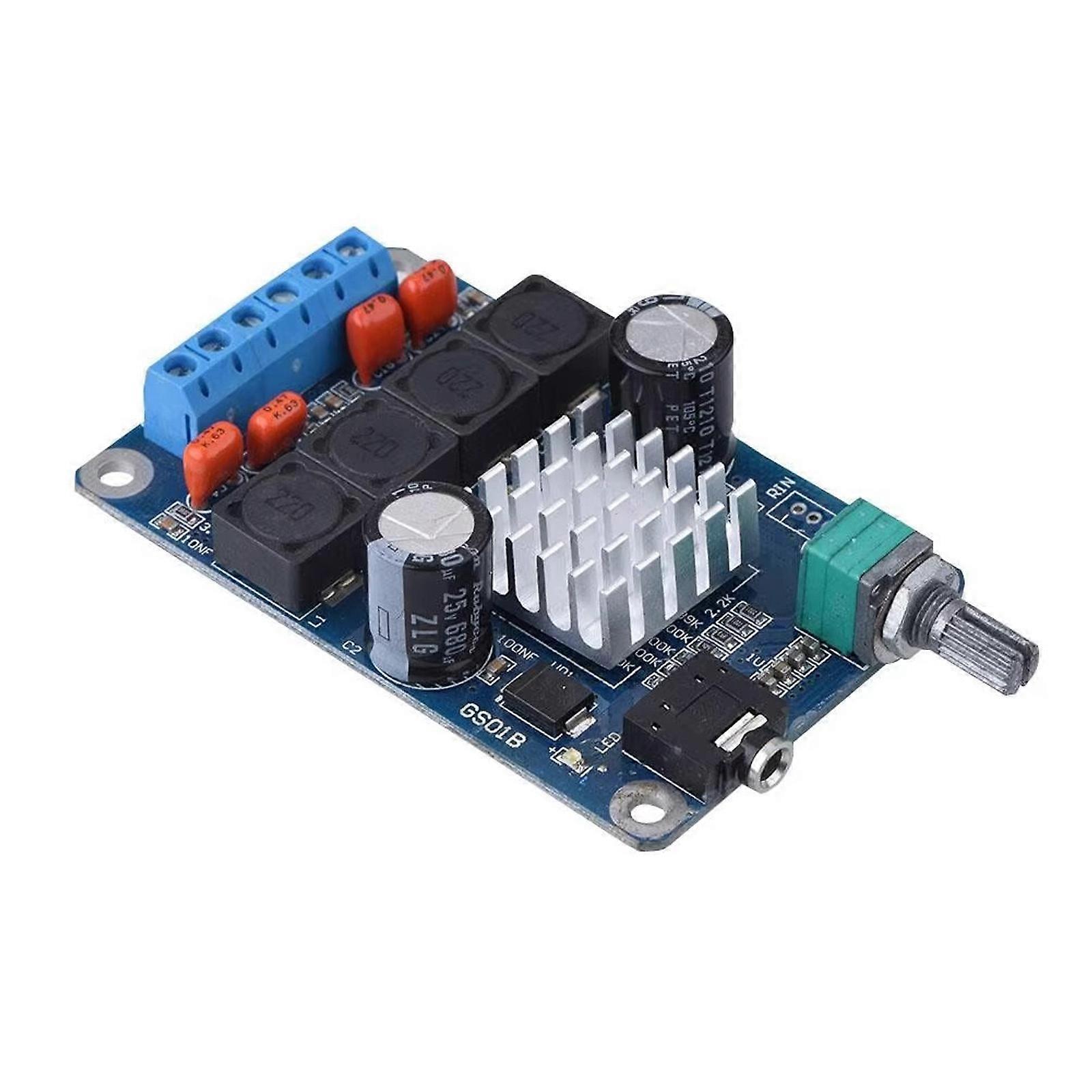 TPA3116D2 Double Channel Digital Power Amplifier Board 50Wx2 12-24V Power Stereo Module for Car Vehicle Computer Speaker Multicolor