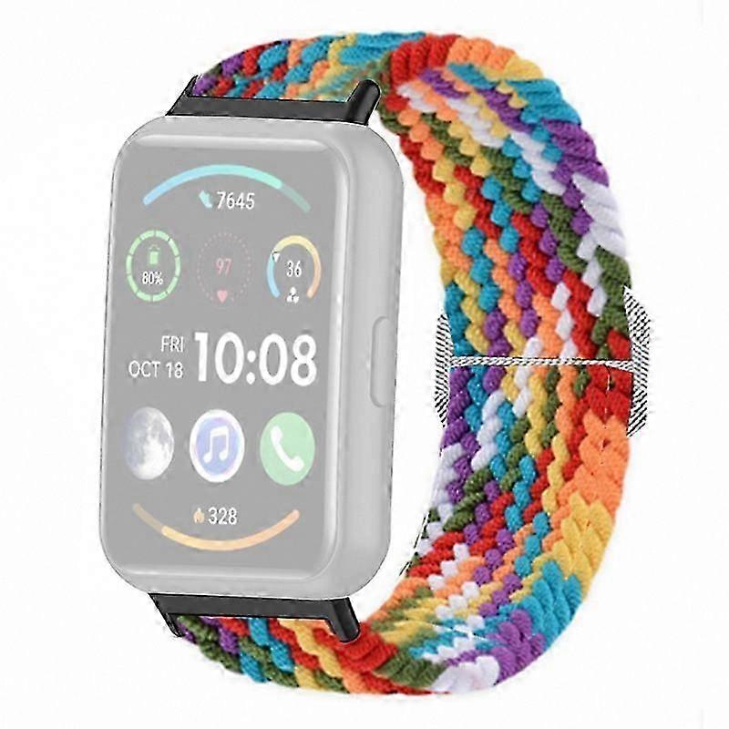 Type O For Watch Fit 2 Adjustable Braided Elastic Wristband Strap