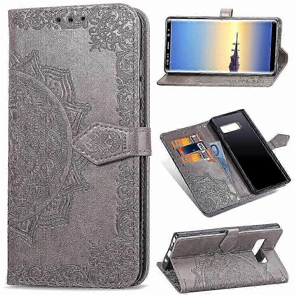 Case for Samsung Galaxy Note 8 Case Leather Wallet Cover Emboss Man...