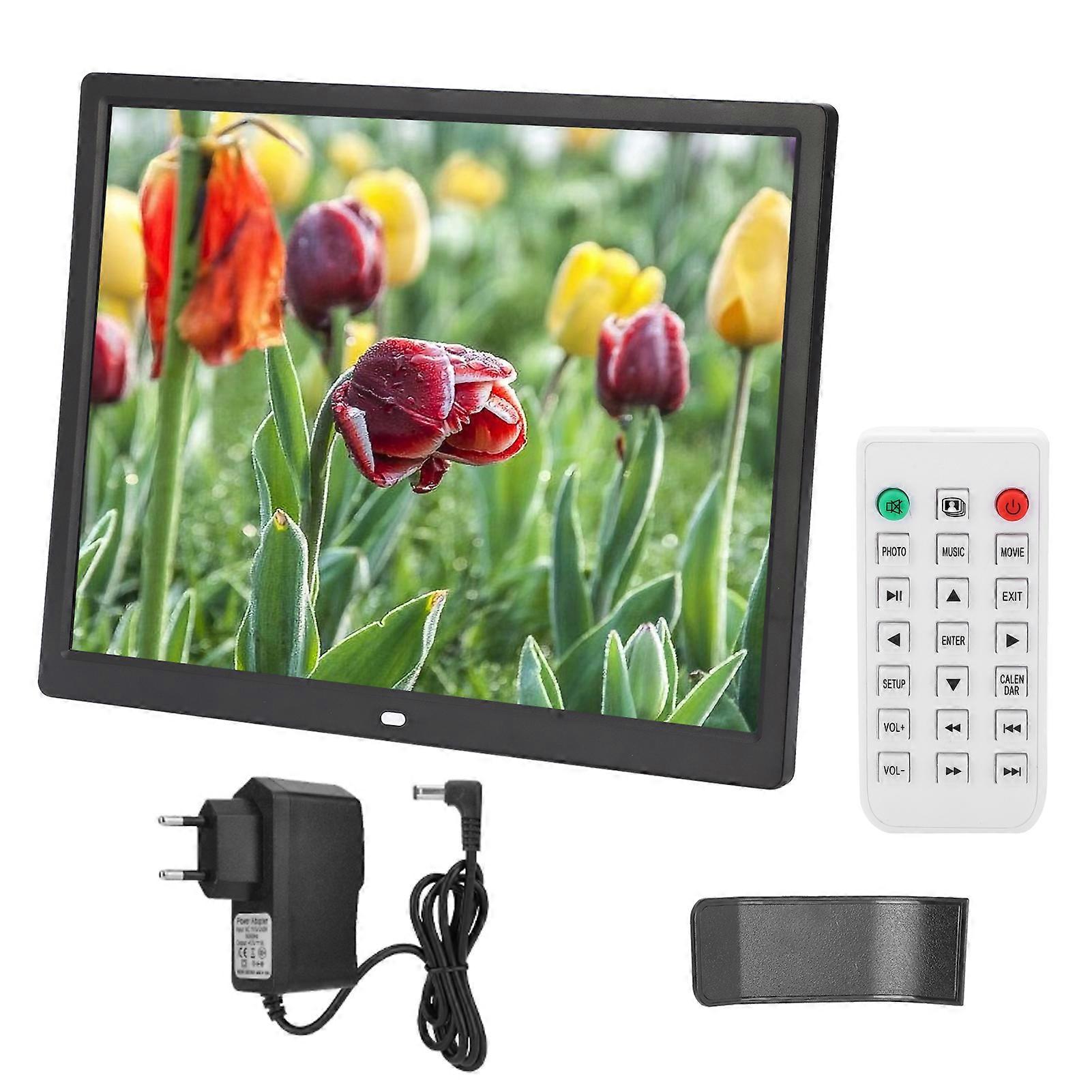 15in HD Digital Photo Frame 1024x768 Resolution Support MP3/MP4/Image Playback